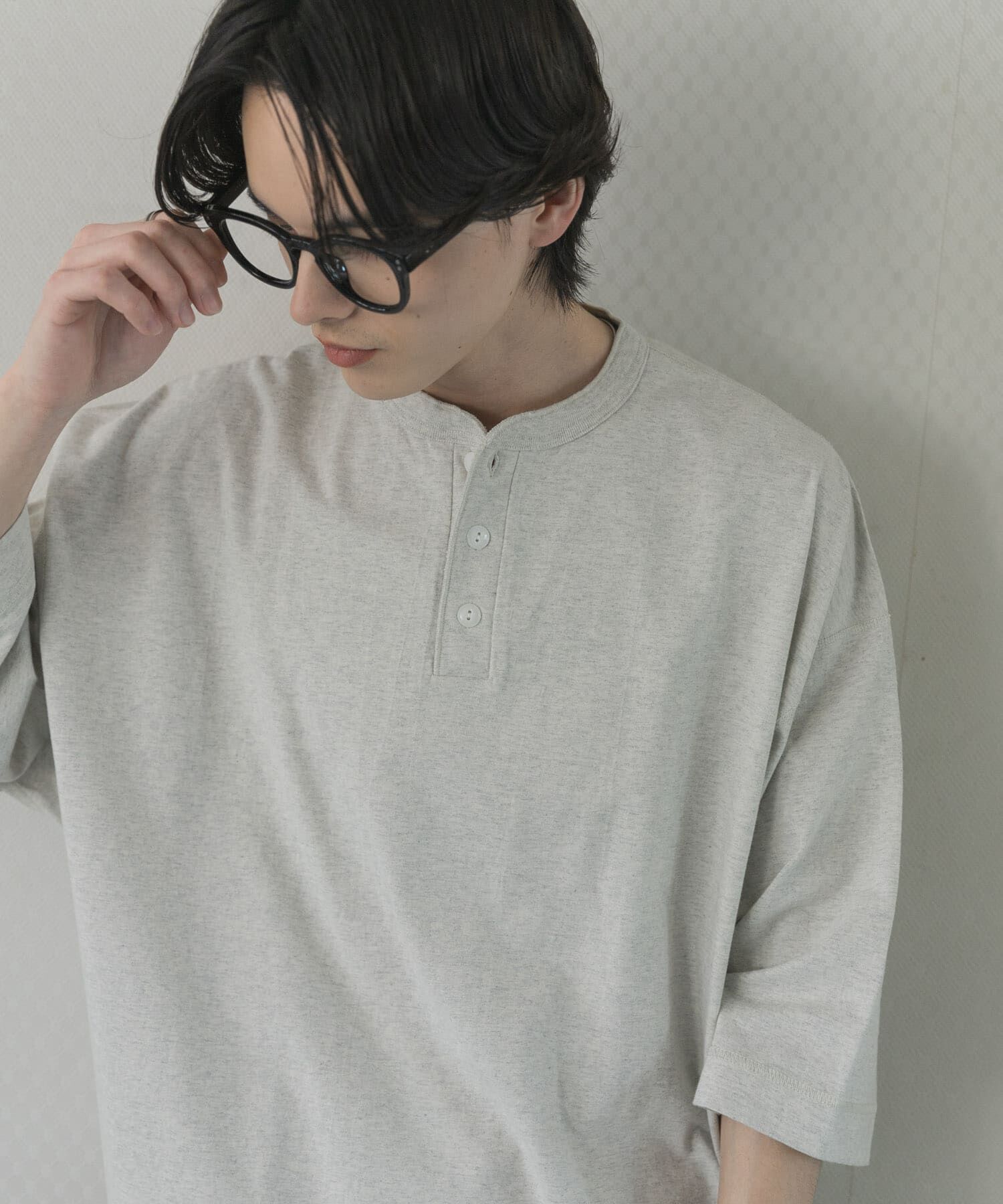 SENSE OF PLACE by URBAN RESEARCH「『別注』Healthknit&times;SENSE OF PLACE　ヘンリーネックTシャツ」|Tシャツ・カットソー|