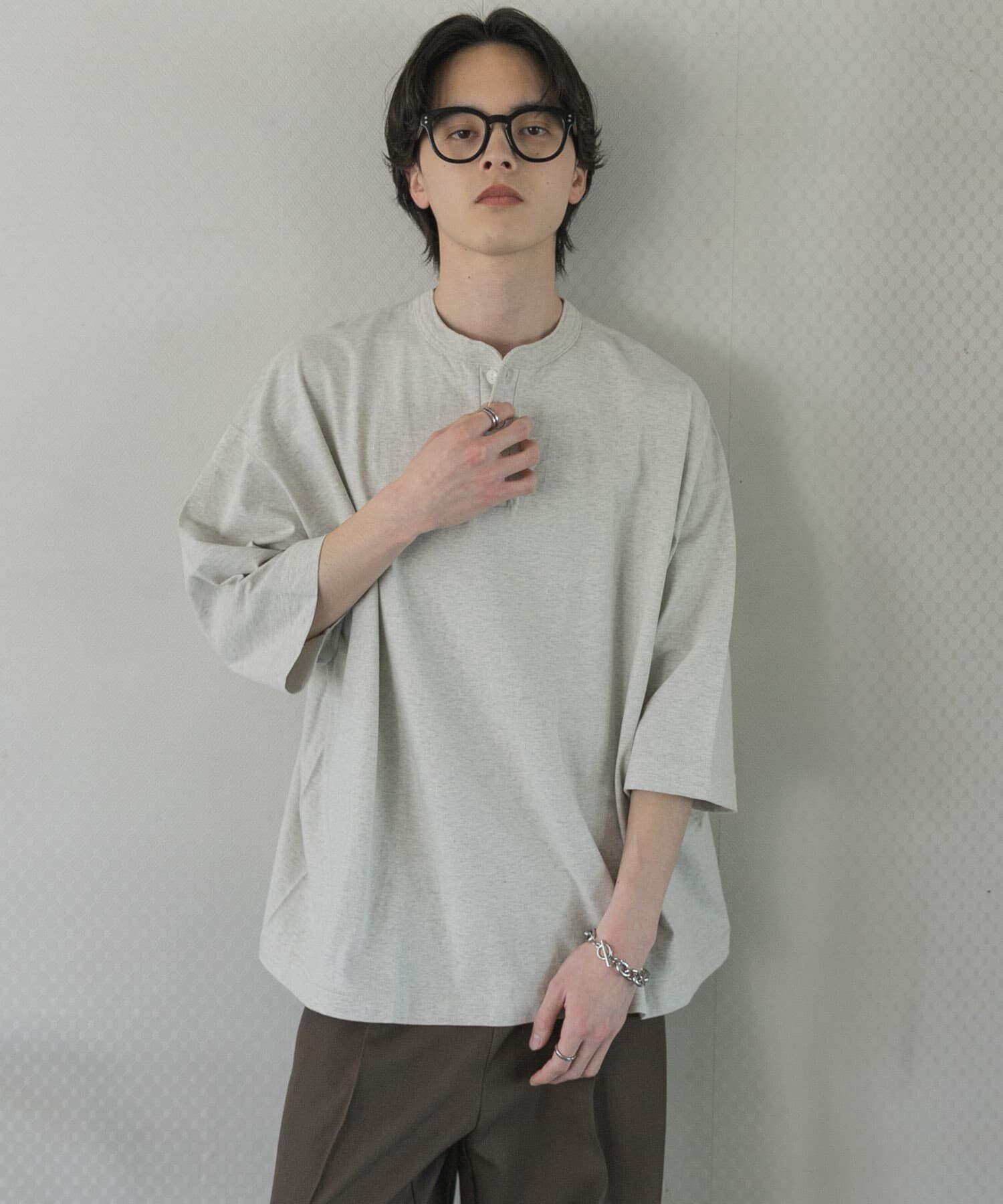 SENSE OF PLACE by URBAN RESEARCH「『別注』Healthknit&times;SENSE OF PLACE　ヘンリーネックTシャツ」|Tシャツ・カットソー|