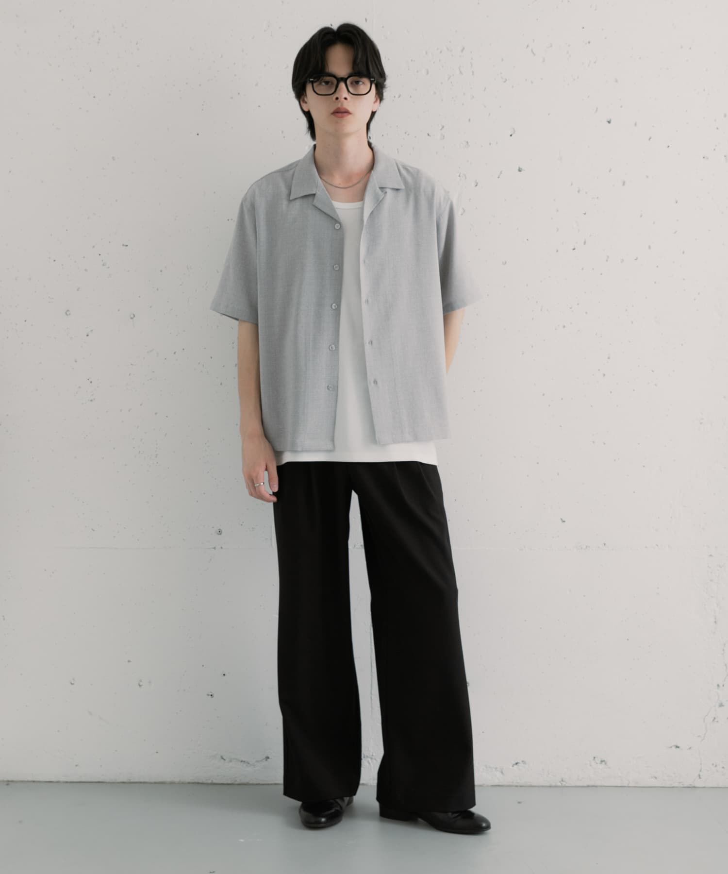 SENSE OF PLACE by URBAN RESEARCH「リネンライクマイクロチェックオープンカラーシャツ」|シャツ・ブラウス|