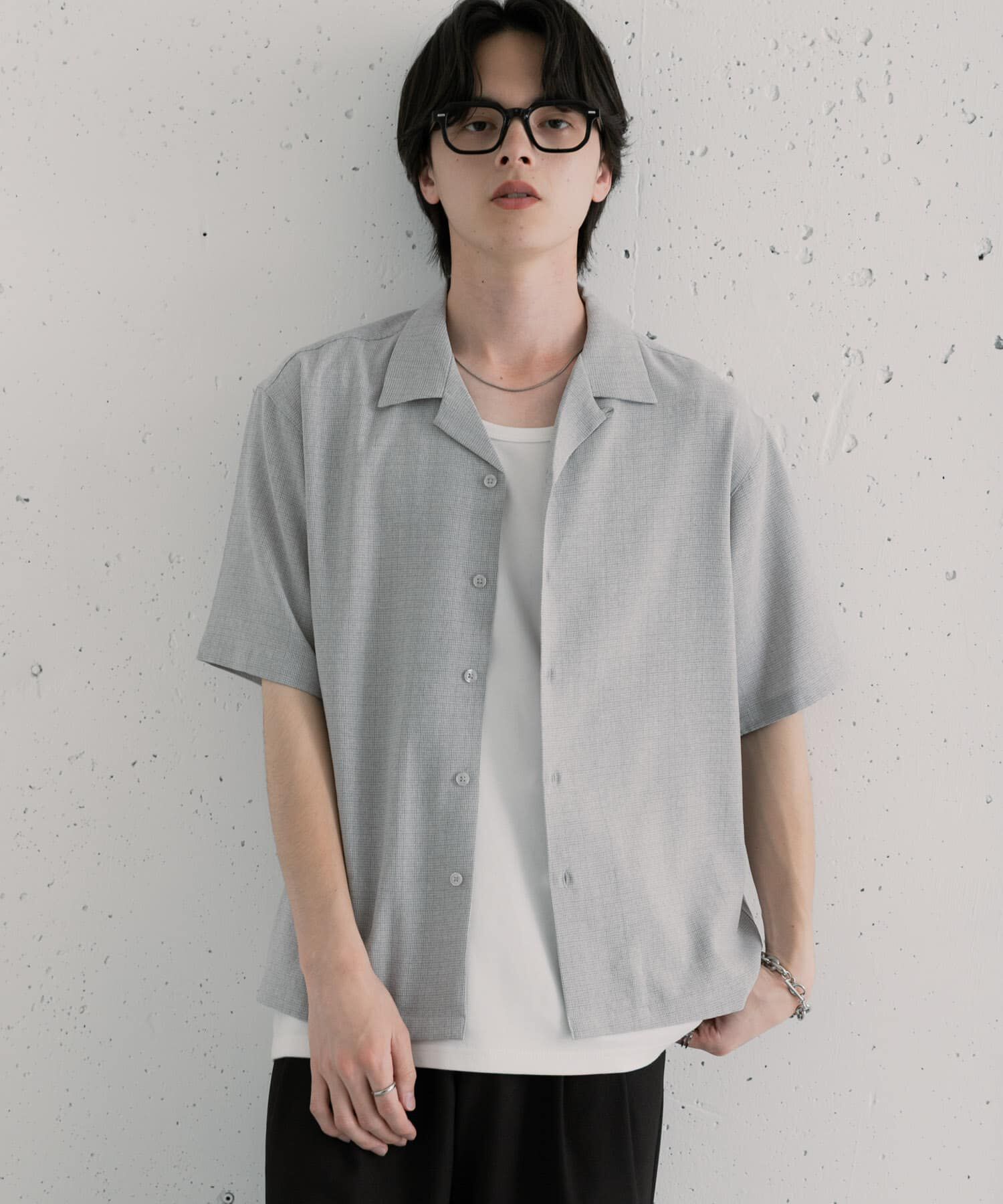 SENSE OF PLACE by URBAN RESEARCH「リネンライクマイクロチェックオープンカラーシャツ」|シャツ・ブラウス|