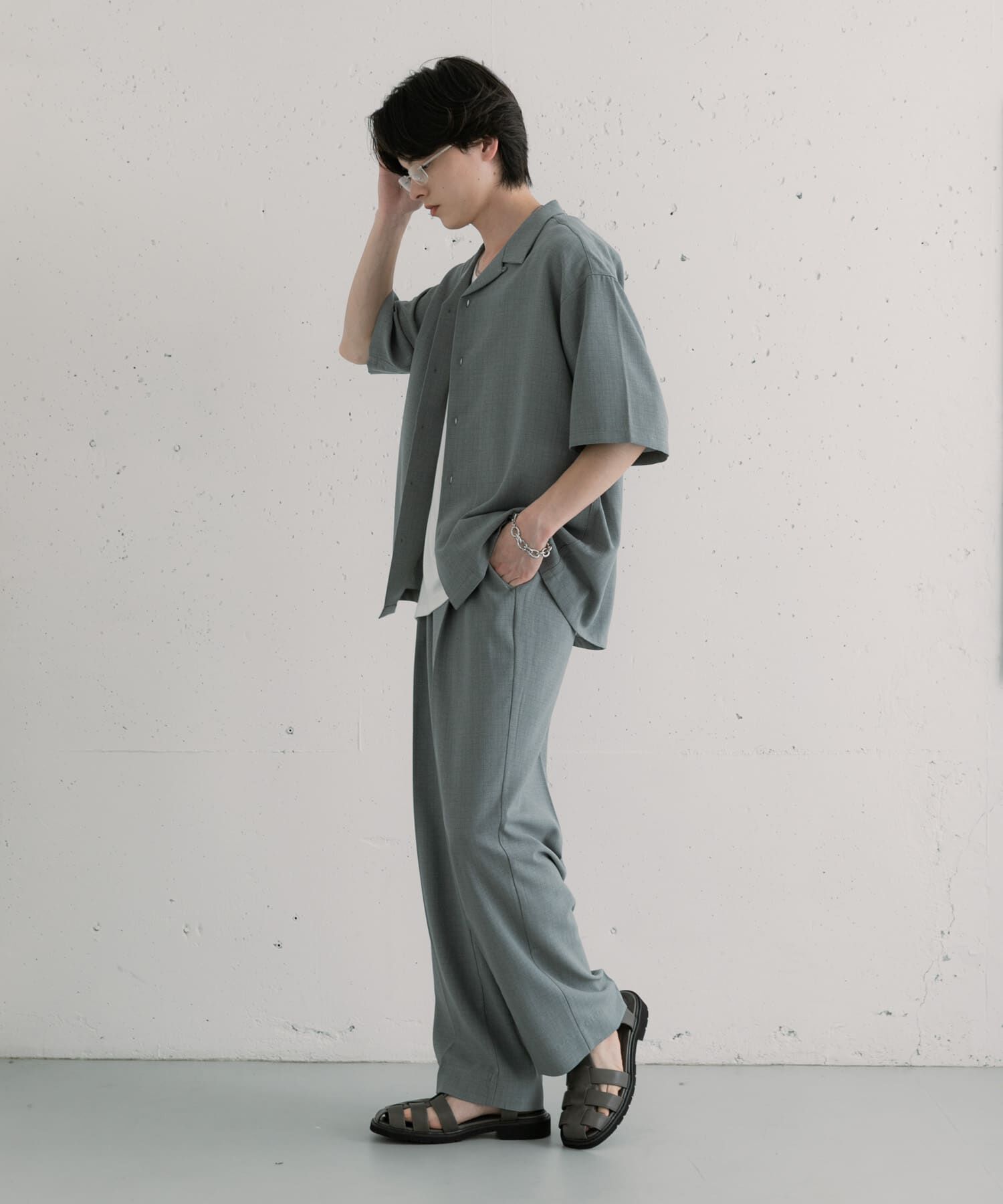 SENSE OF PLACE by URBAN RESEARCH「リネンライクマイクロチェックオープンカラーシャツ」|シャツ・ブラウス|