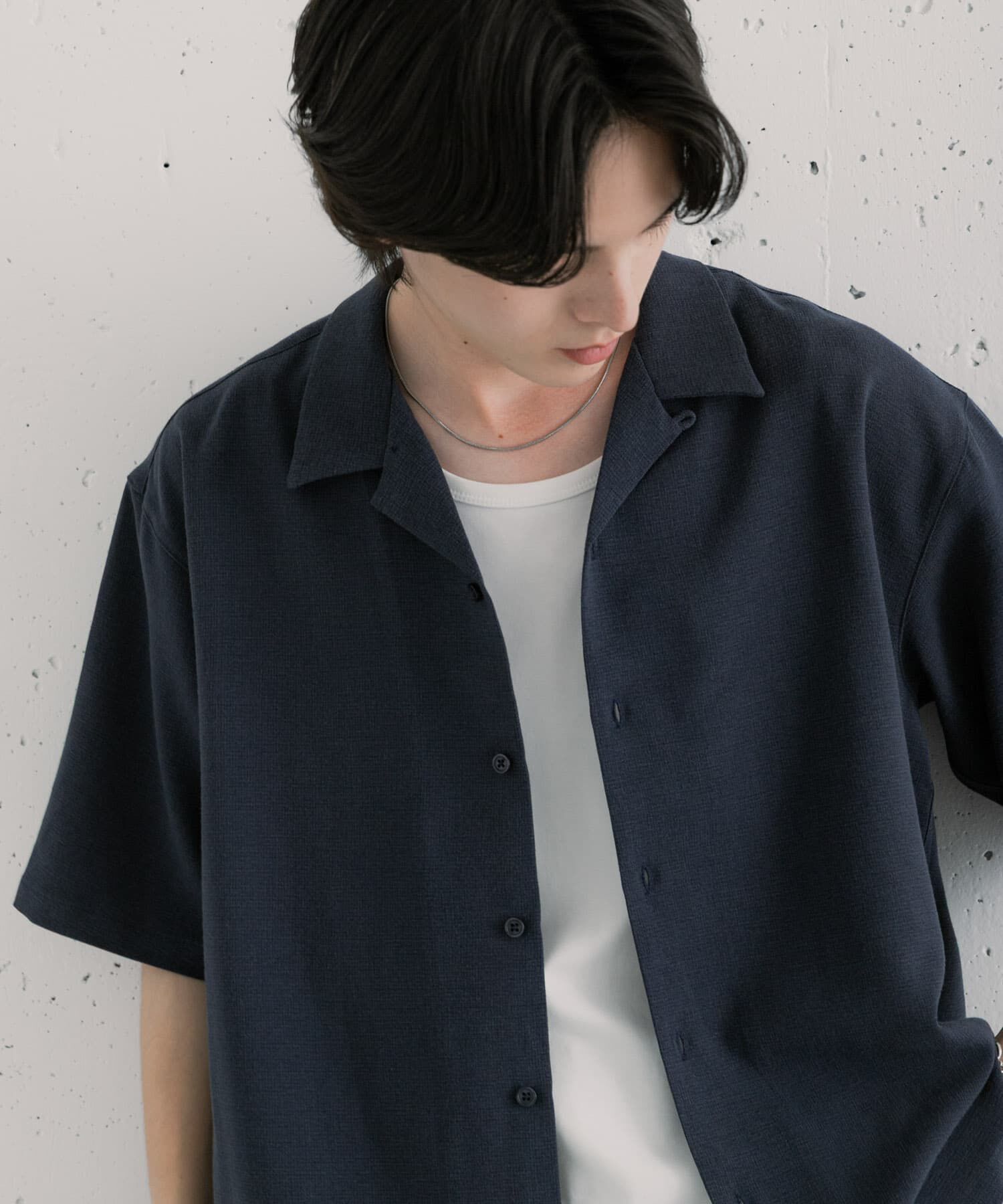 SENSE OF PLACE by URBAN RESEARCH「リネンライクマイクロチェックオープンカラーシャツ」|シャツ・ブラウス|