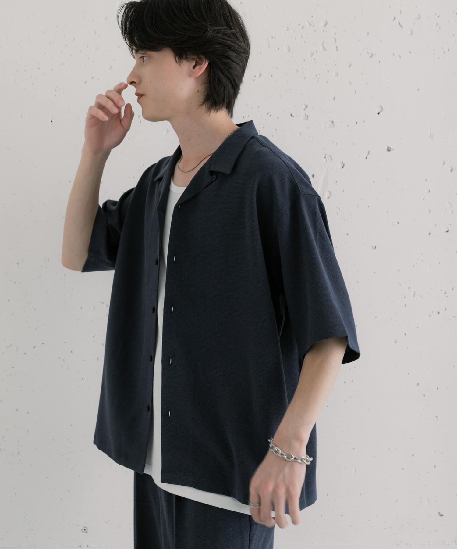 SENSE OF PLACE by URBAN RESEARCH「リネンライクマイクロチェックオープンカラーシャツ」|シャツ・ブラウス|