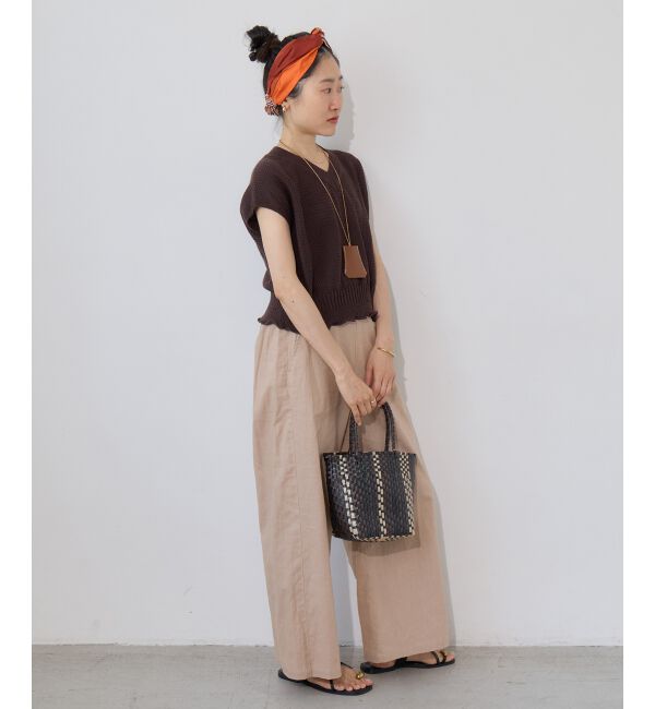  「【手洗い可】柄編みVネックプルオーバー」|プルオーバー|
