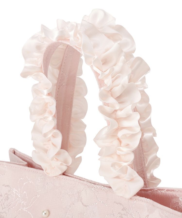 Maison de FLEUR「レースリボンフリルハンドルスクエアトートSバッグ」|トートバッグ|