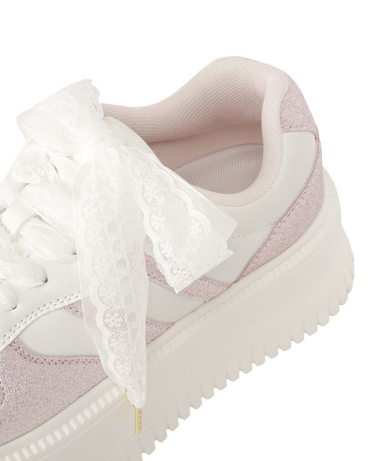 Maison de FLEUR「レースリボン厚底スニーカー」|スニーカー|