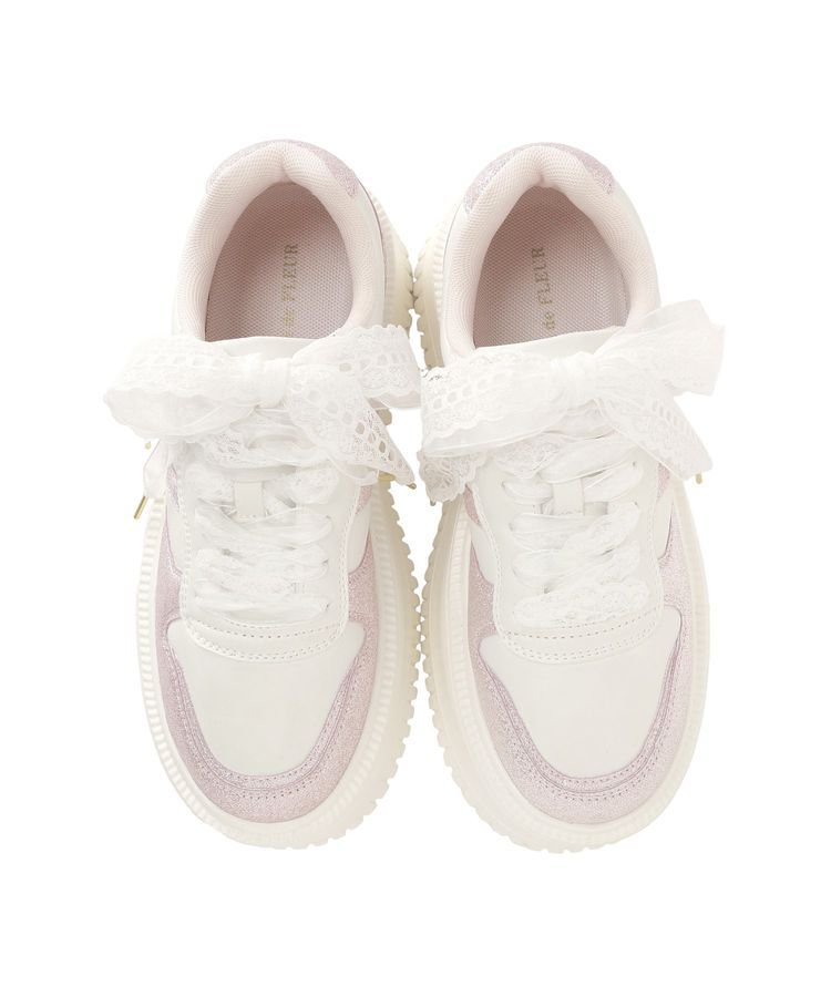 Maison de FLEUR「レースリボン厚底スニーカー」|スニーカー|