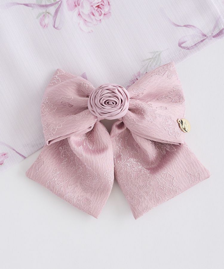Maison de FLEUR「ローズリボンジャカードバレッタ」|その他|ピンク