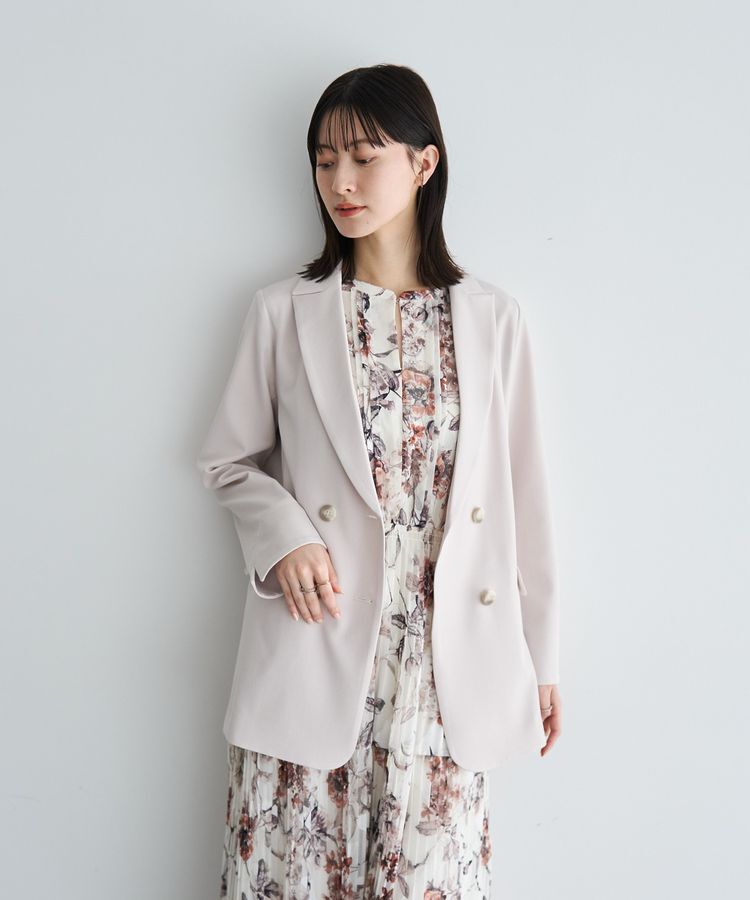 YECCA VECCA「【追加生産】フラワー柄シアープリーツワンピース」|ワンピース|