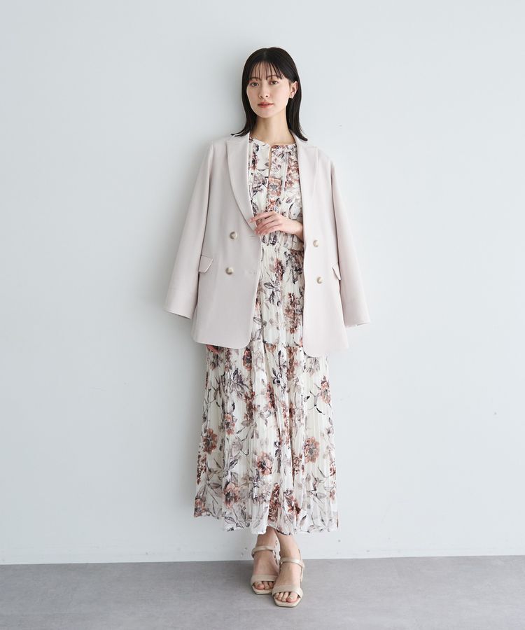 YECCA VECCA「【追加生産】フラワー柄シアープリーツワンピース」|ワンピース|