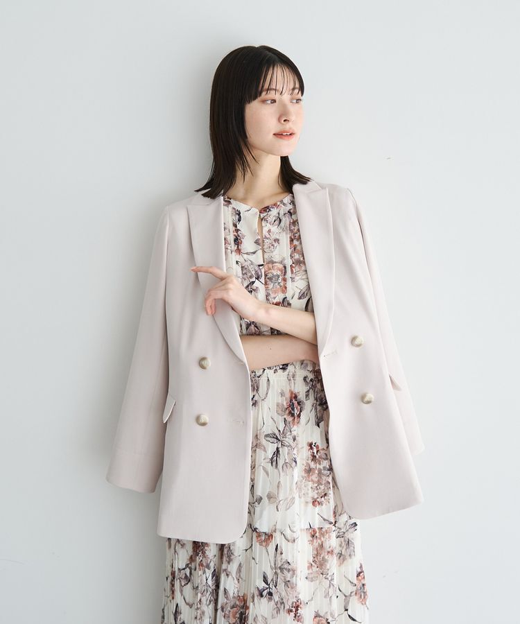 YECCA VECCA「【追加生産】フラワー柄シアープリーツワンピース」|ワンピース|