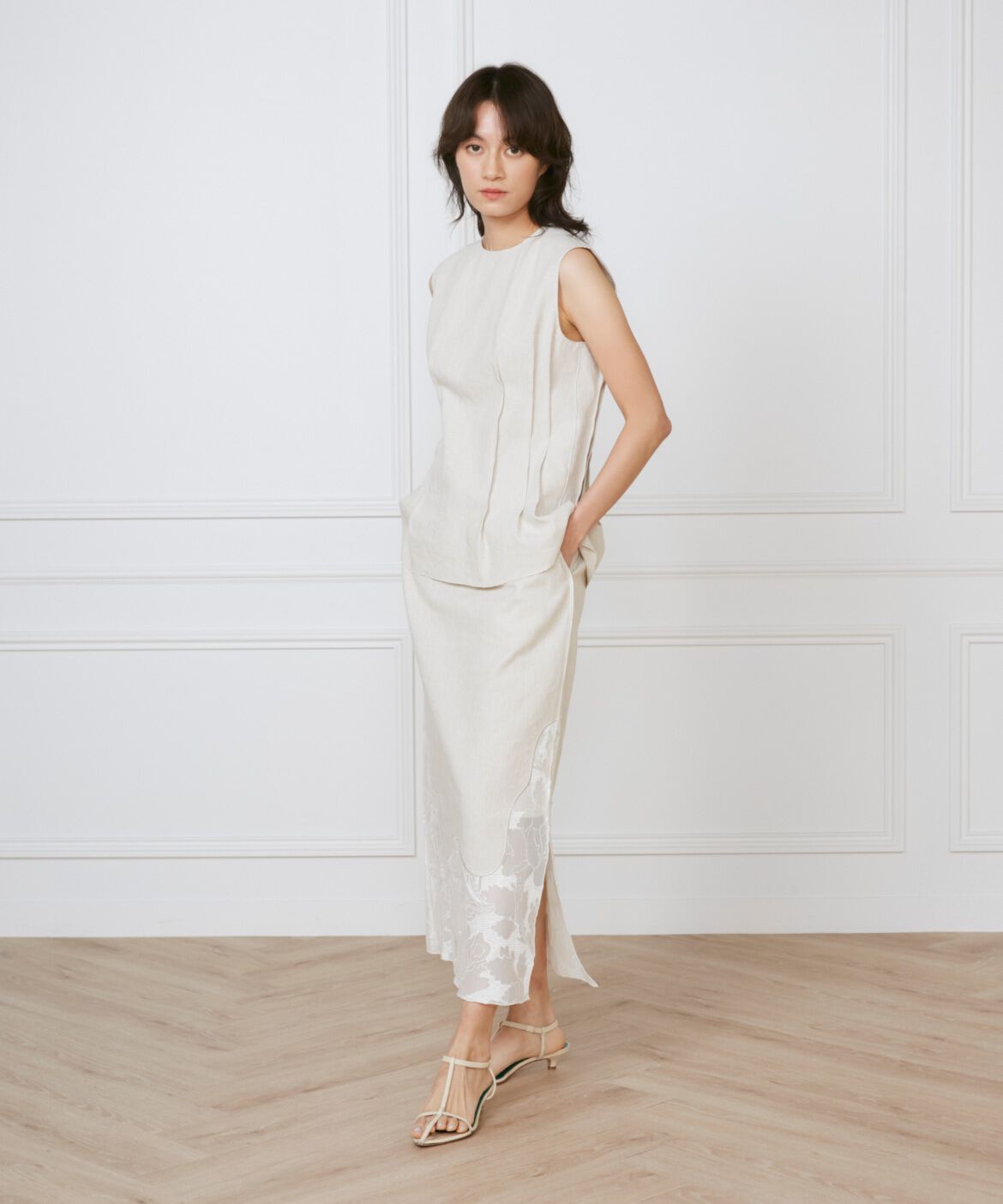 INED「《大きいサイズ》ウエストピンタックブラウス　《la veille by SUPERIOR CLOSET》」|シャツ・ブラウス|