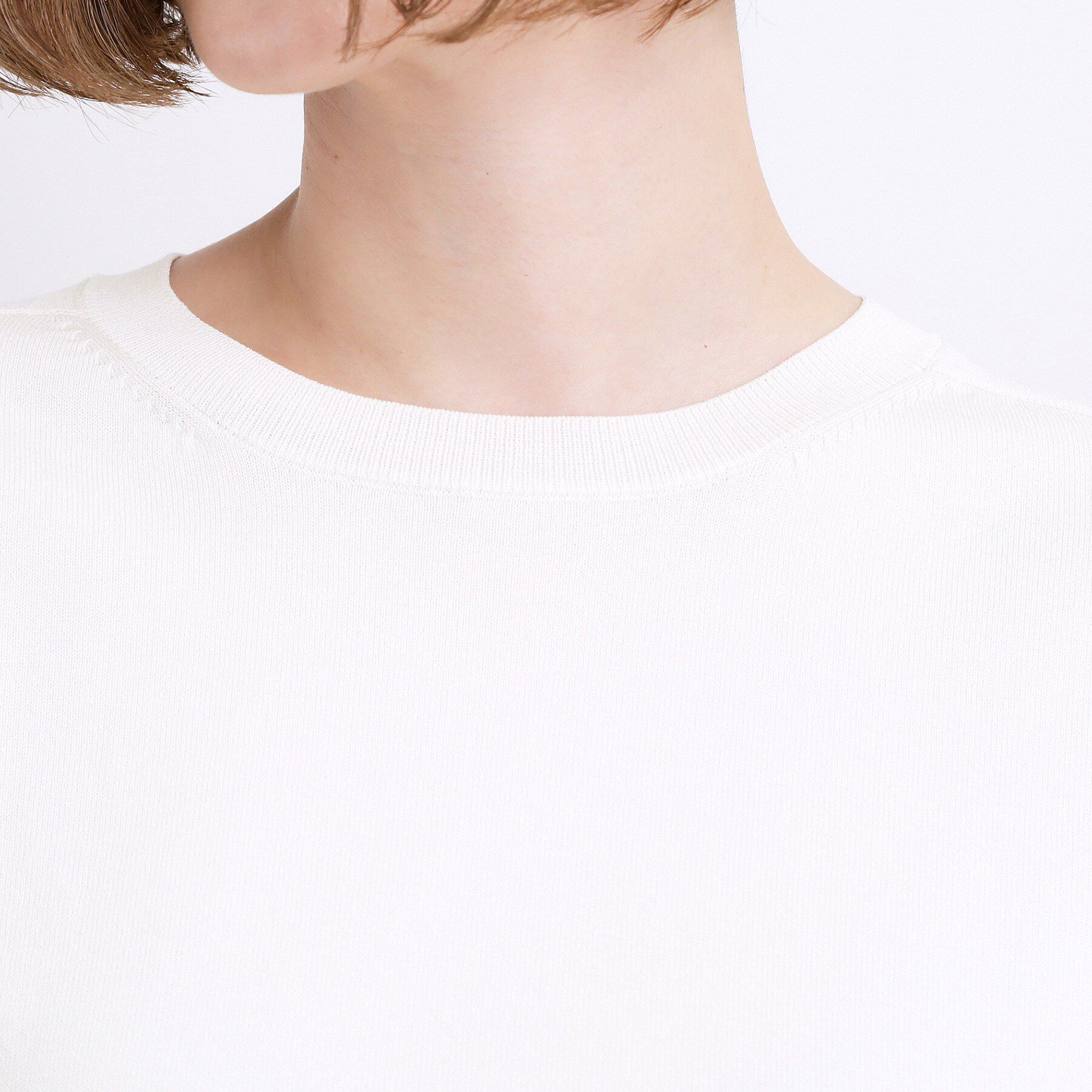 grove「【ひんやり・UVカット・洗濯機◎】Tシャツ感覚で着られるコットン混ニット」|ニット・セーター|