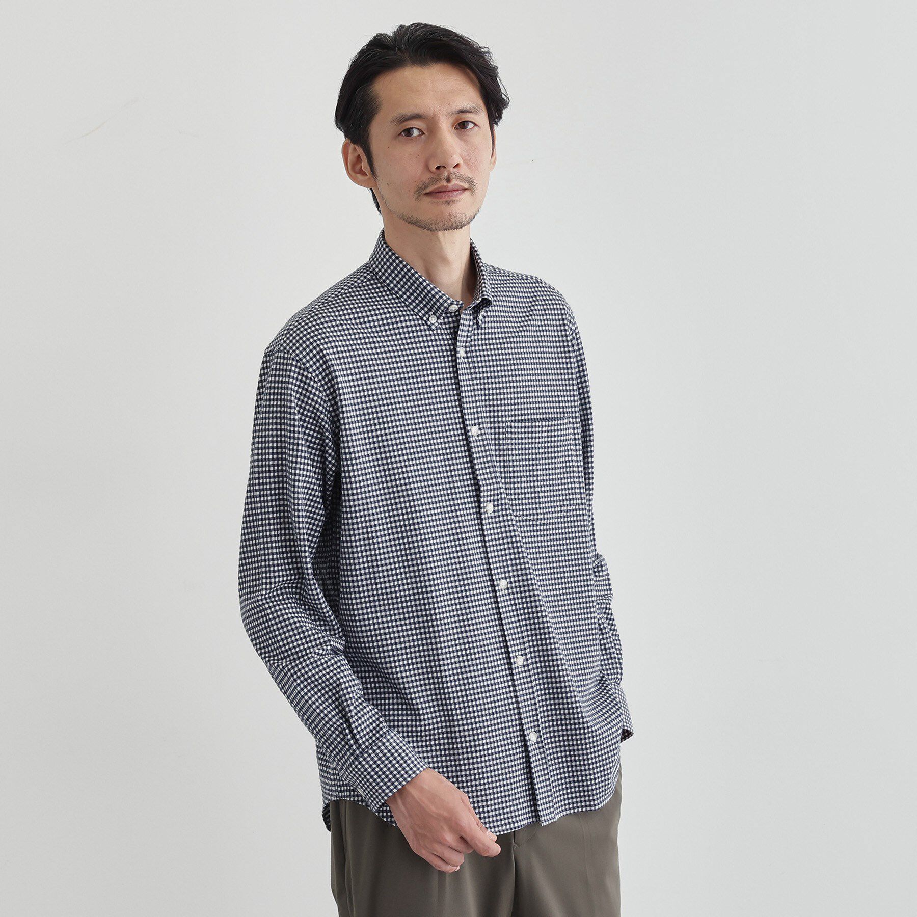 TAKEO KIKUCHI「【抗菌防臭/シーズンレス】シアサッカーギンガムチェック ストレッチシャツ」|シャツ・ブラウス|