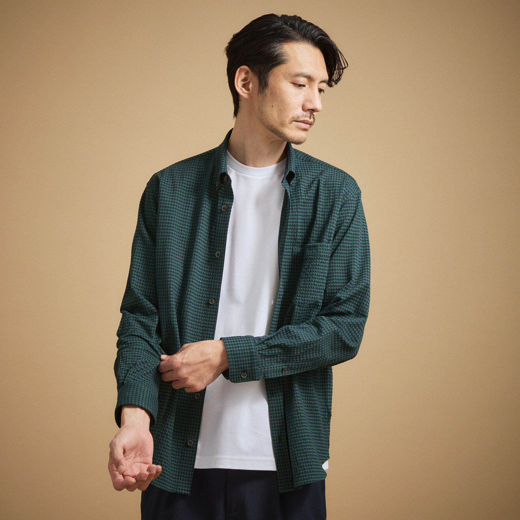 TAKEO KIKUCHI「【抗菌防臭/シーズンレス】シアサッカーギンガムチェック ストレッチシャツ」|シャツ・ブラウス|