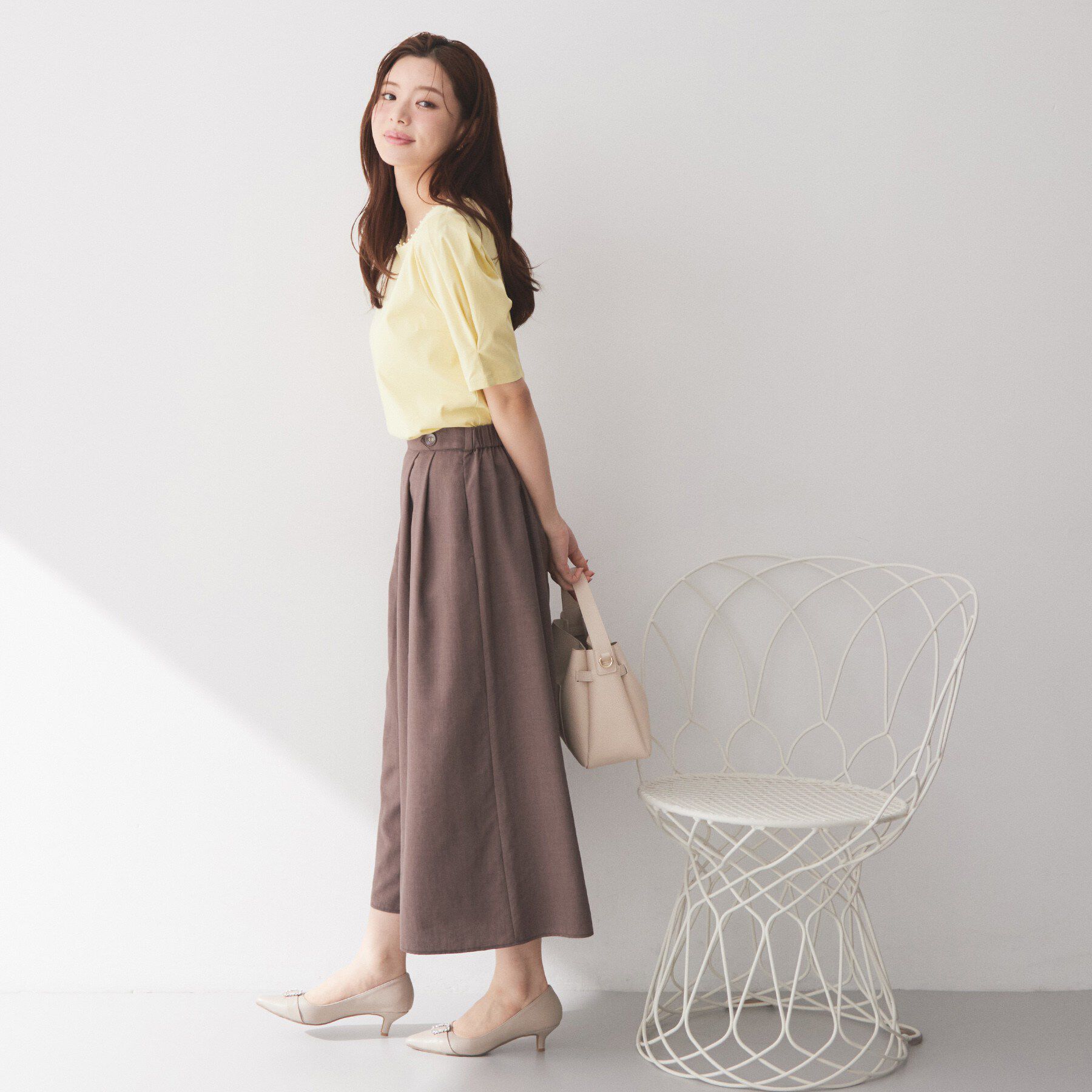 index「【接触冷感／UVケア】パール調ネックタックスリーブトップス《洗濯機OK／6col》」|Tシャツ・カットソー|