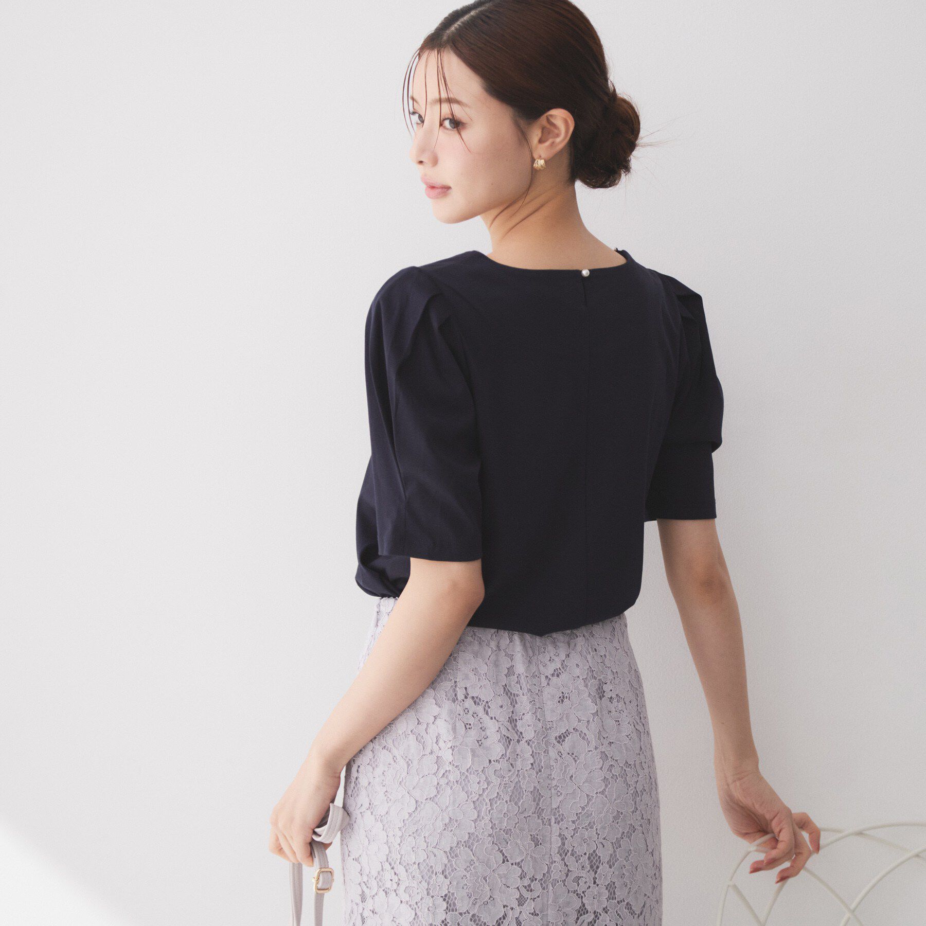 index「【接触冷感／UVケア】パール調ネックタックスリーブトップス《洗濯機OK／6col》」|Tシャツ・カットソー|