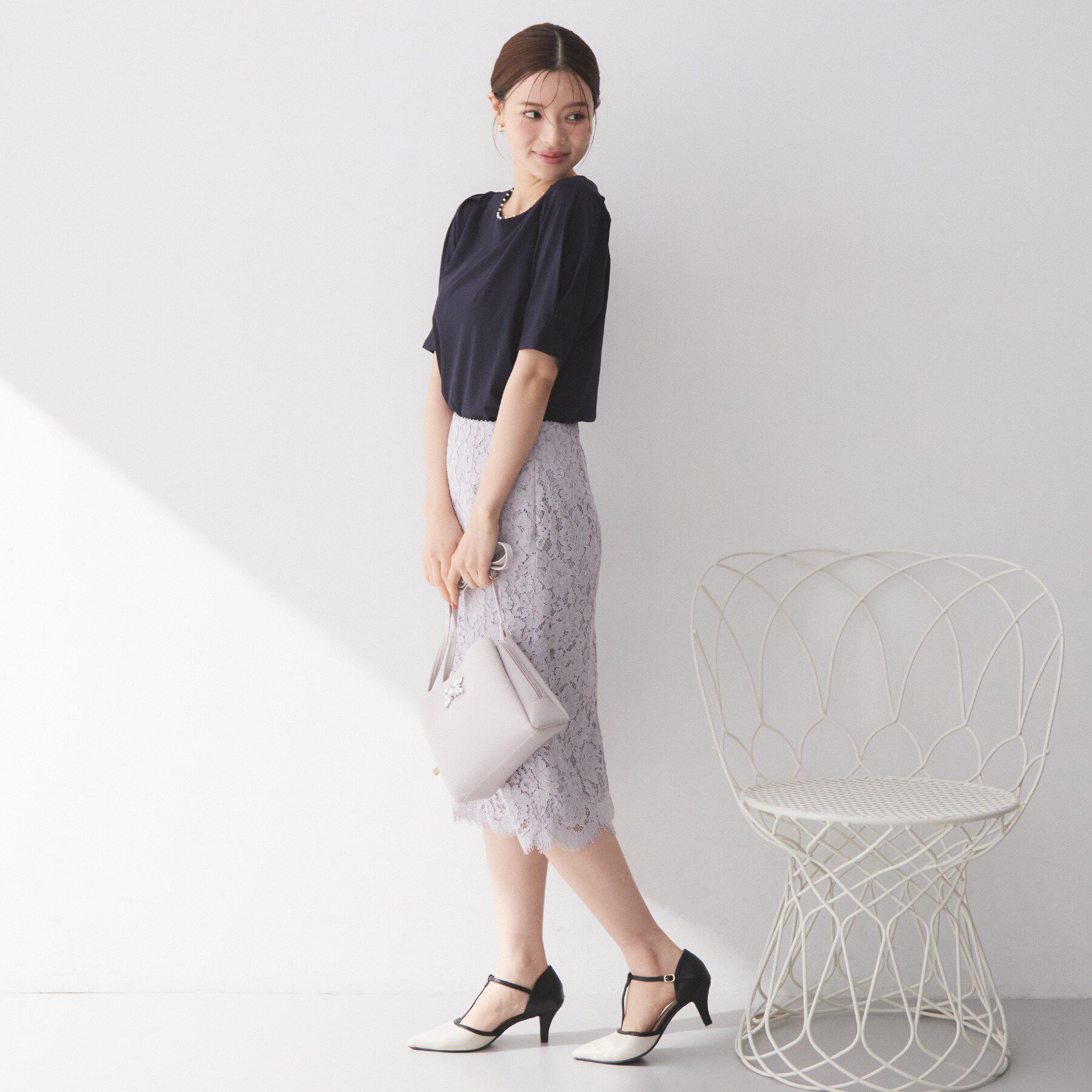 index「【接触冷感／UVケア】パール調ネックタックスリーブトップス《洗濯機OK／6col》」|Tシャツ・カットソー|
