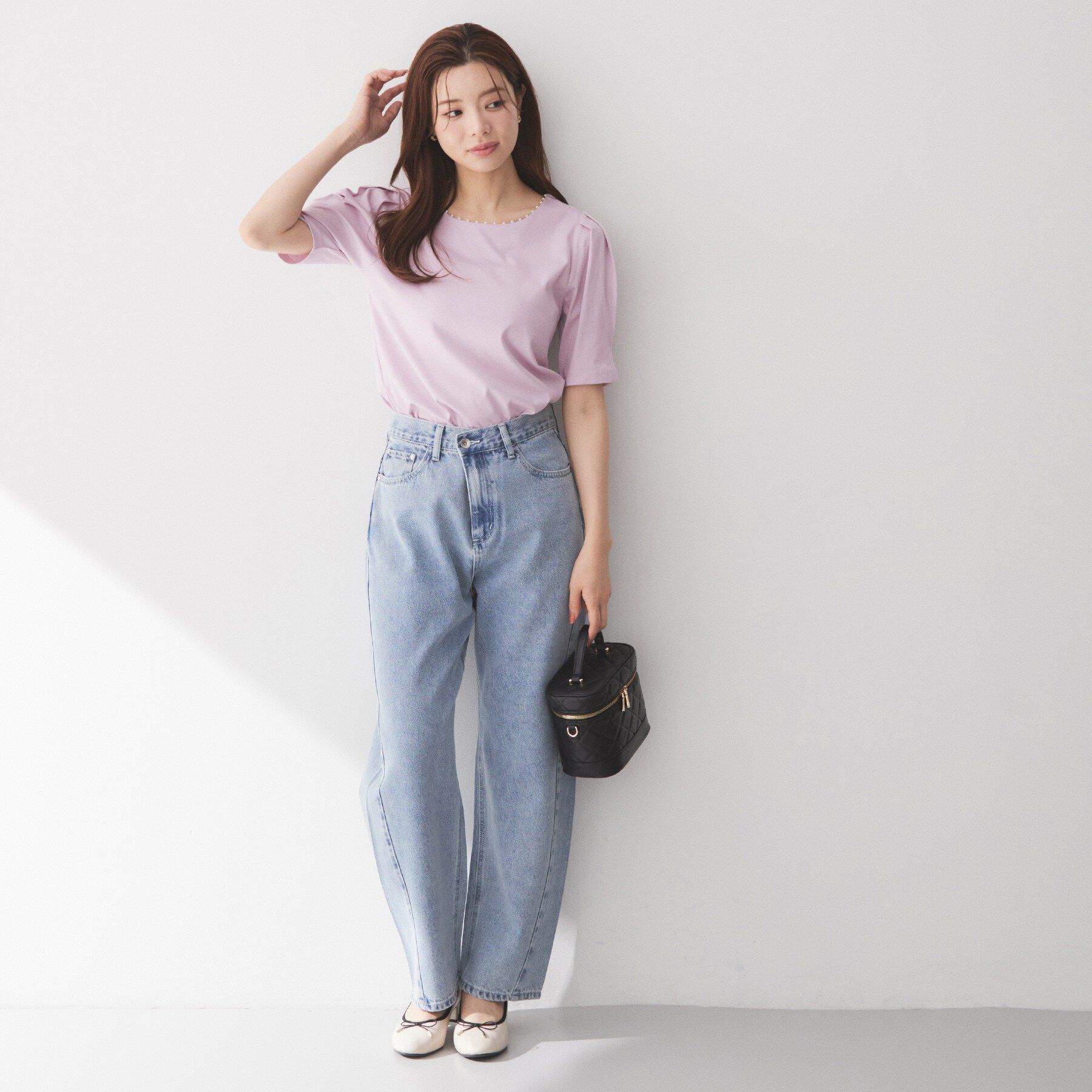 index「【接触冷感／UVケア】パール調ネックタックスリーブトップス《洗濯機OK／6col》」|Tシャツ・カットソー|