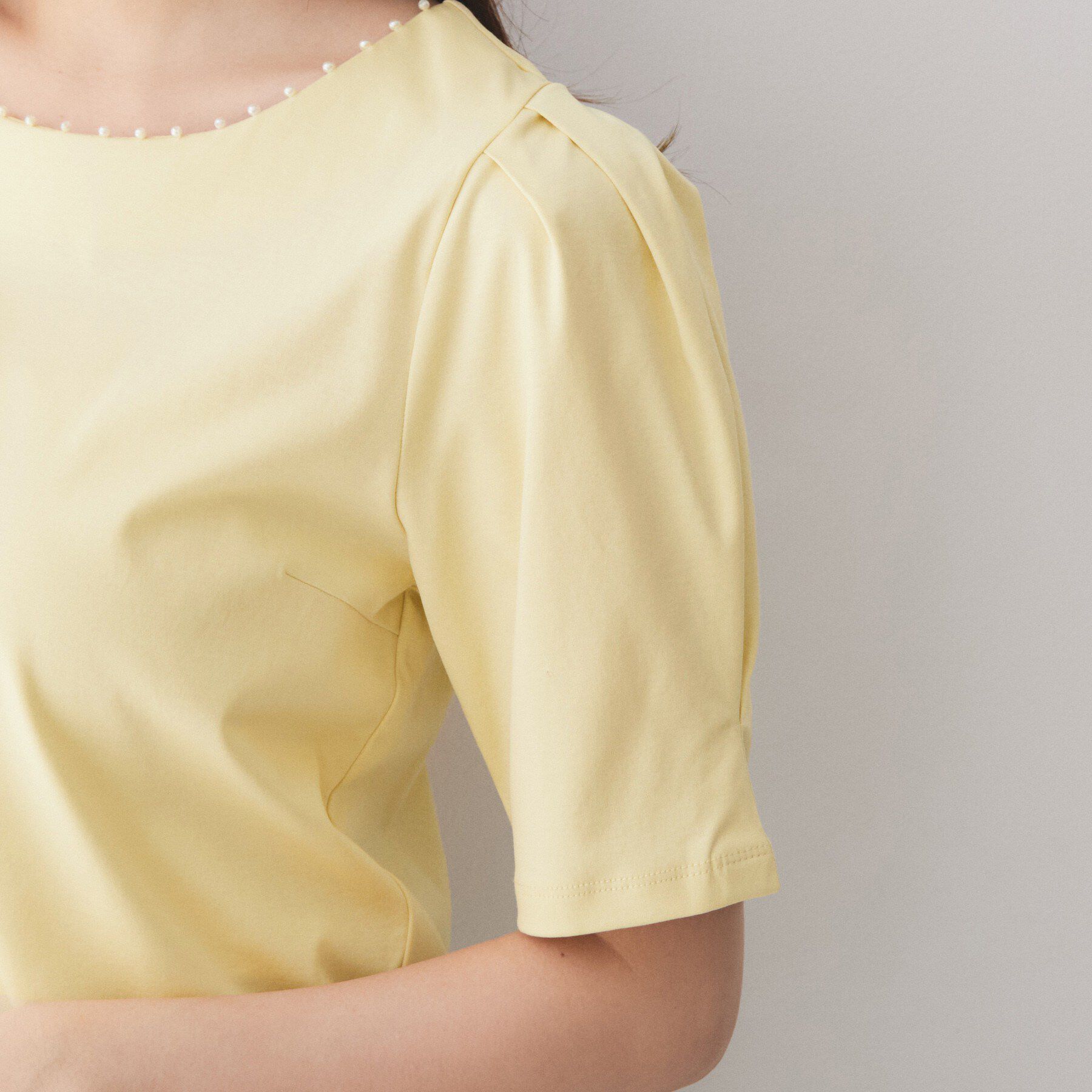 index「【接触冷感／UVケア】パール調ネックタックスリーブトップス《洗濯機OK／6col》」|Tシャツ・カットソー|