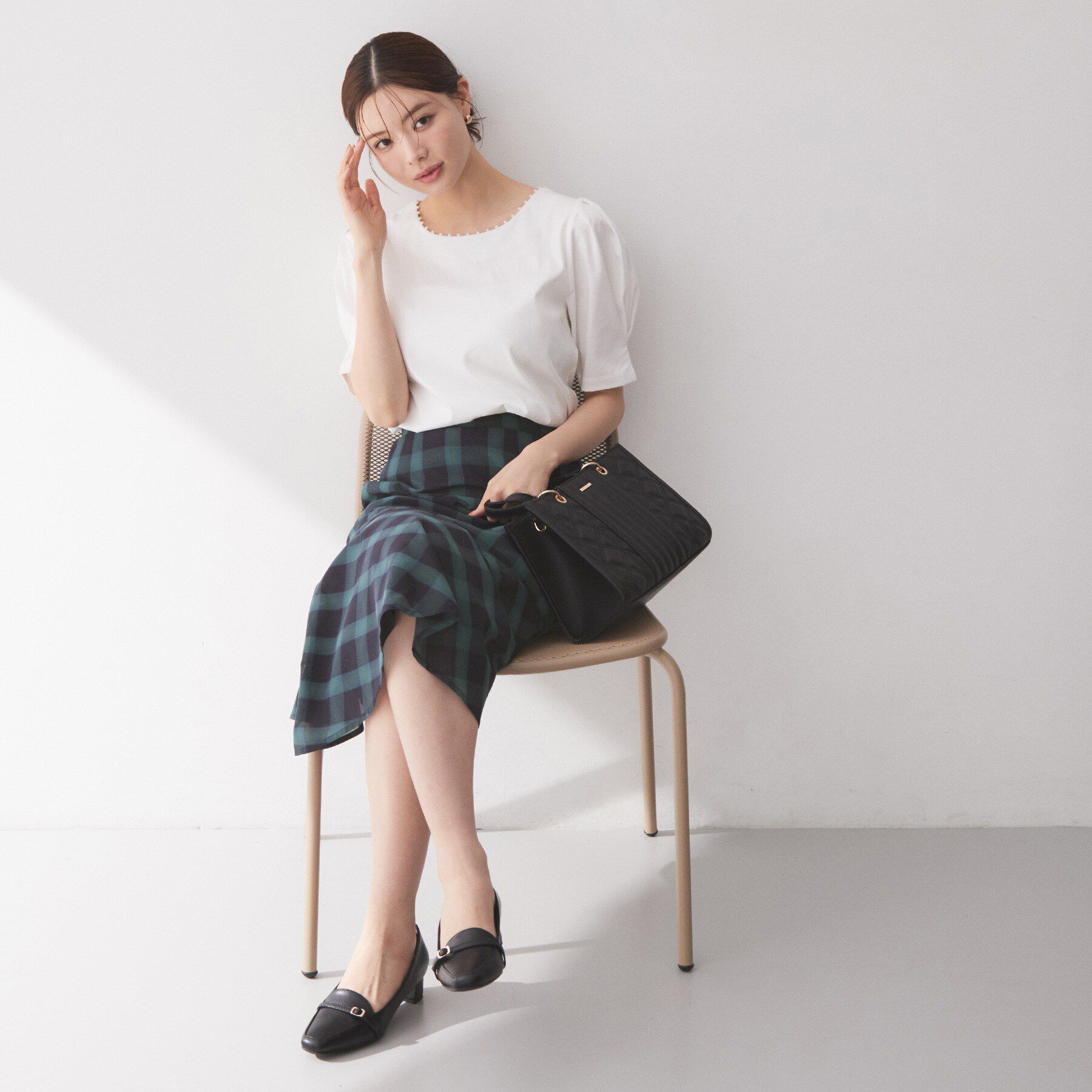 index「【接触冷感／UVケア】パール調ネックタックスリーブトップス《洗濯機OK／6col》」|Tシャツ・カットソー|