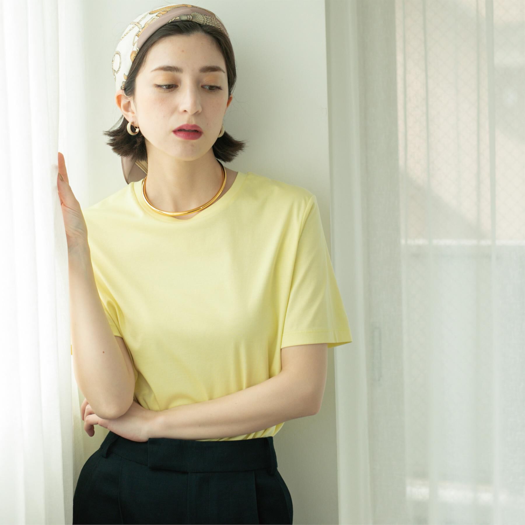 OPAQUE.CLIP「《5色展開／SS-LLサイズ》ベーシッククルーネックTシャツ【接触冷感／洗濯機洗い可】」|Tシャツ・カットソー|