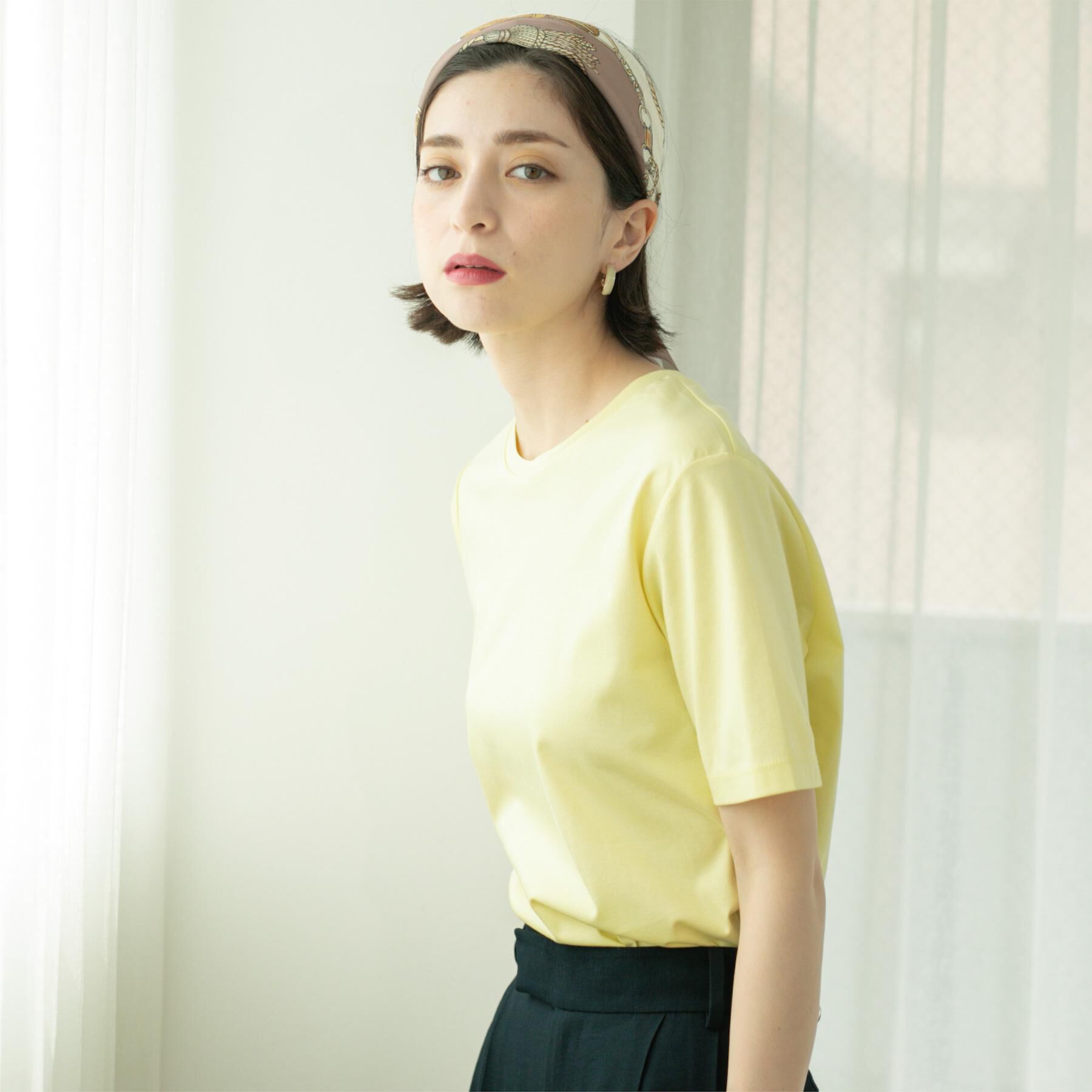 OPAQUE.CLIP「《5色展開／SS-LLサイズ》ベーシッククルーネックTシャツ【接触冷感／洗濯機洗い可】」|Tシャツ・カットソー|