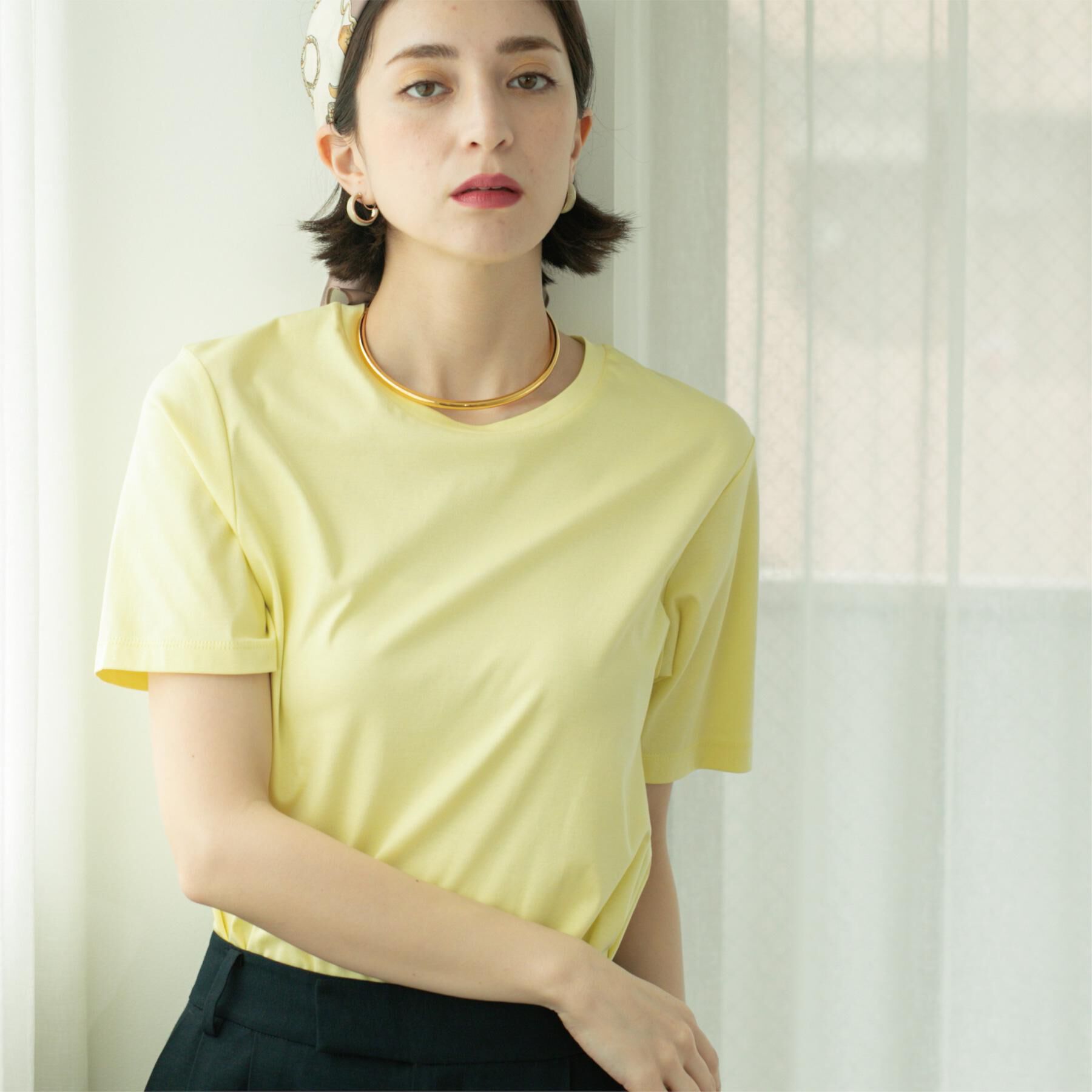 OPAQUE.CLIP「《5色展開／SS-LLサイズ》ベーシッククルーネックTシャツ【接触冷感／洗濯機洗い可】」|Tシャツ・カットソー|
