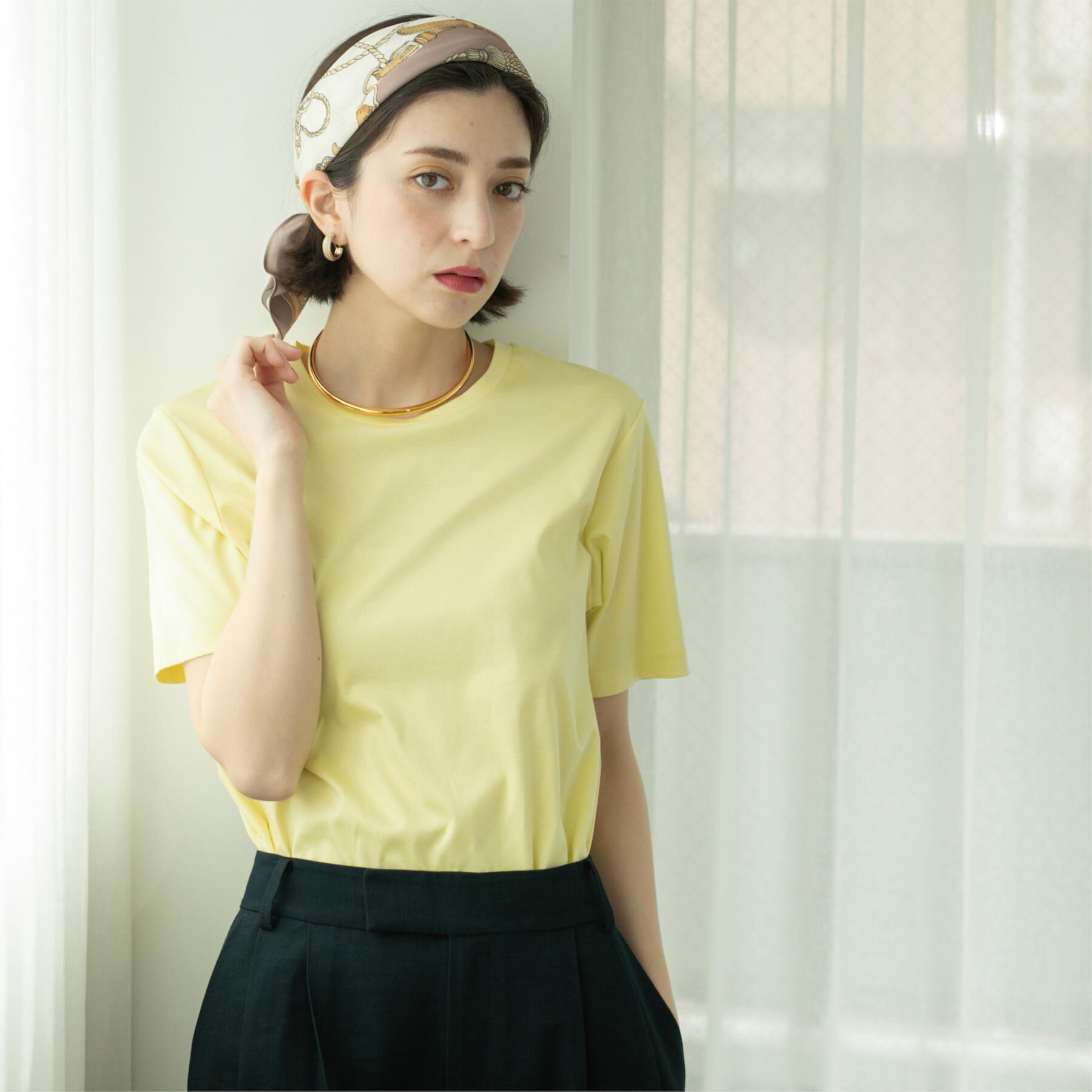 OPAQUE.CLIP「《5色展開／SS-LLサイズ》ベーシッククルーネックTシャツ【接触冷感／洗濯機洗い可】」|Tシャツ・カットソー|