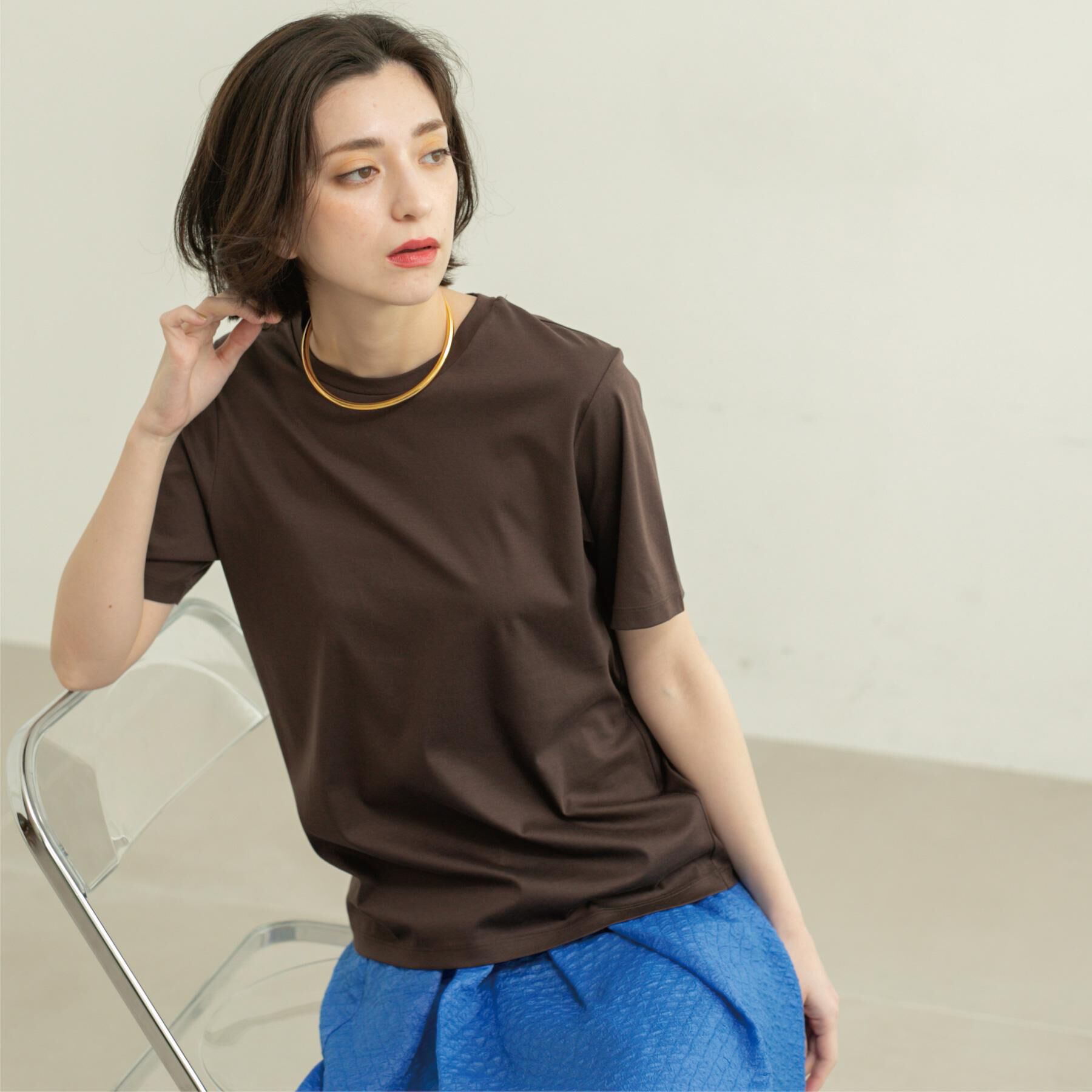 OPAQUE.CLIP「《5色展開／SS-LLサイズ》ベーシッククルーネックTシャツ【接触冷感／洗濯機洗い可】」|Tシャツ・カットソー|