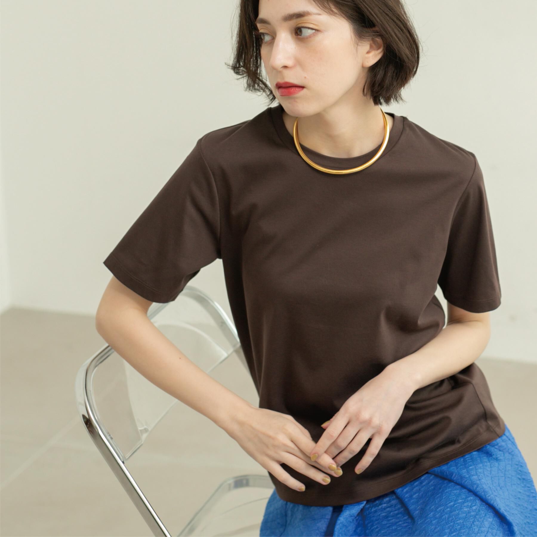 OPAQUE.CLIP「《5色展開／SS-LLサイズ》ベーシッククルーネックTシャツ【接触冷感／洗濯機洗い可】」|Tシャツ・カットソー|