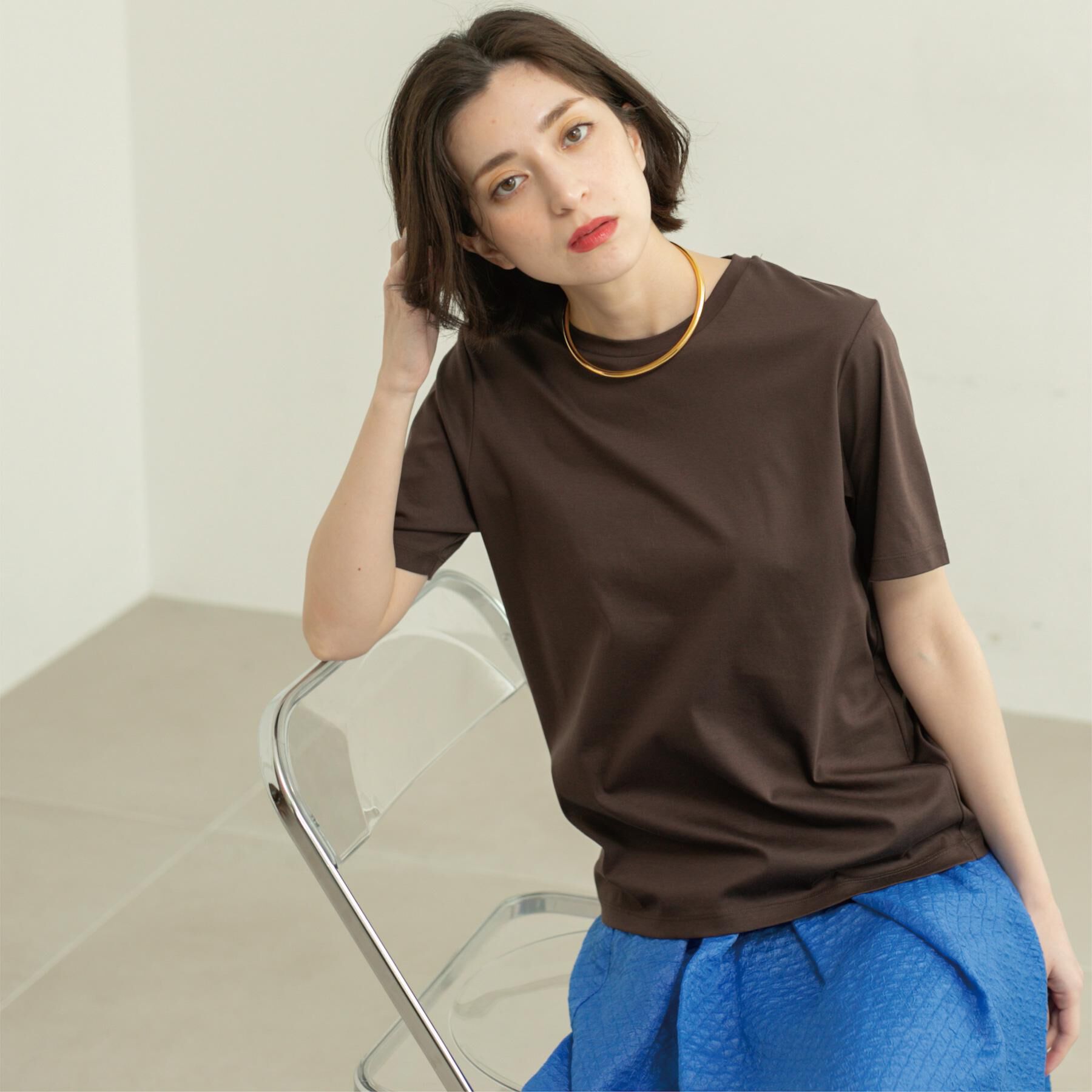 OPAQUE.CLIP「《5色展開／SS-LLサイズ》ベーシッククルーネックTシャツ【接触冷感／洗濯機洗い可】」|Tシャツ・カットソー|