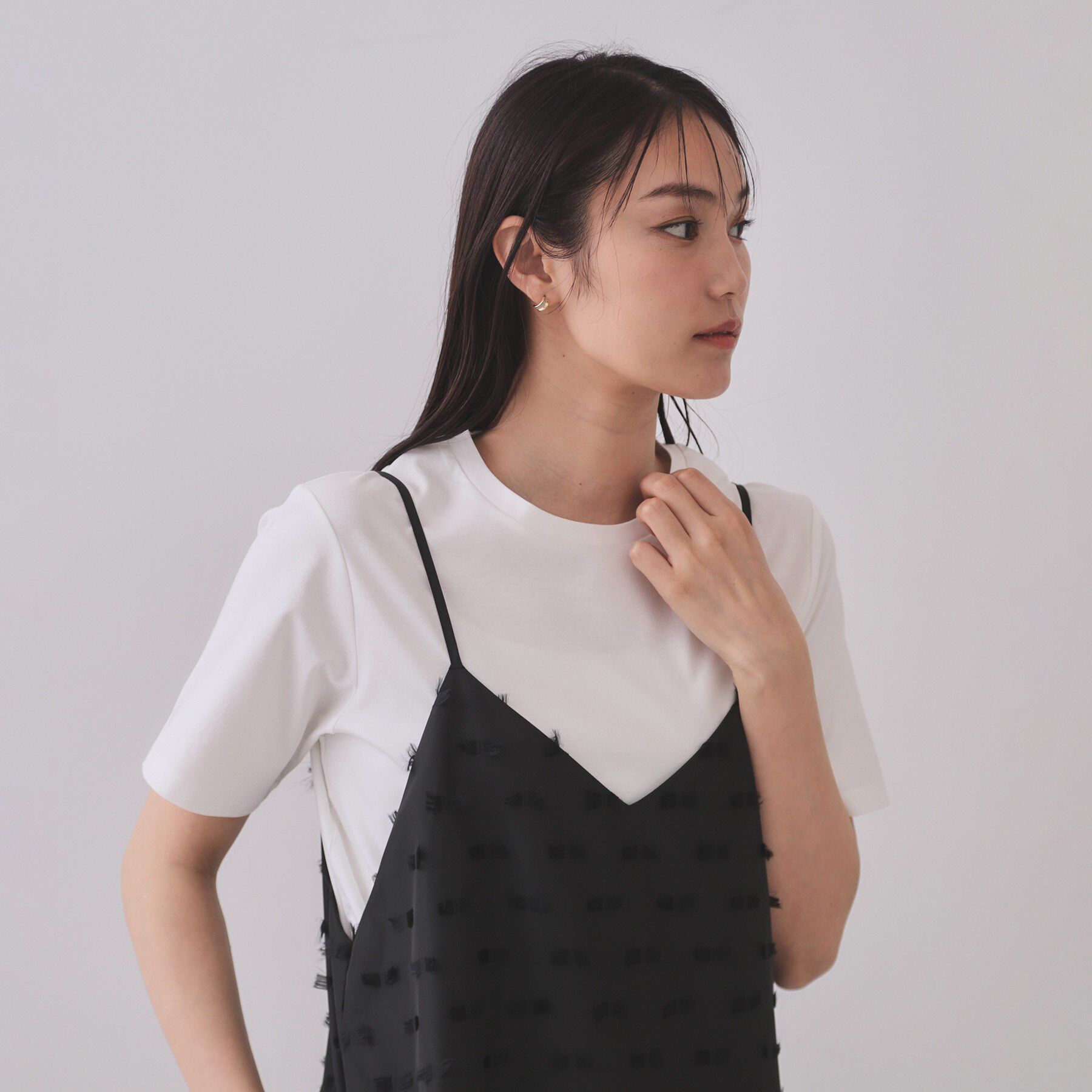 OPAQUE.CLIP「《5色展開／SS-LLサイズ》ベーシッククルーネックTシャツ【接触冷感／洗濯機洗い可】」|Tシャツ・カットソー|