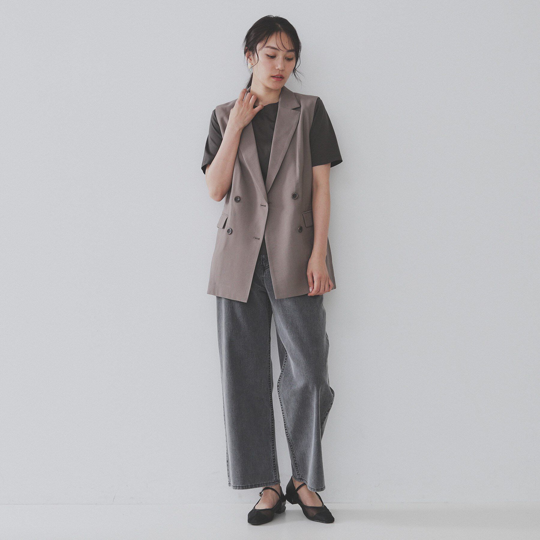 OPAQUE.CLIP「《5色展開／SS-LLサイズ》ベーシッククルーネックTシャツ【接触冷感／洗濯機洗い可】」|Tシャツ・カットソー|