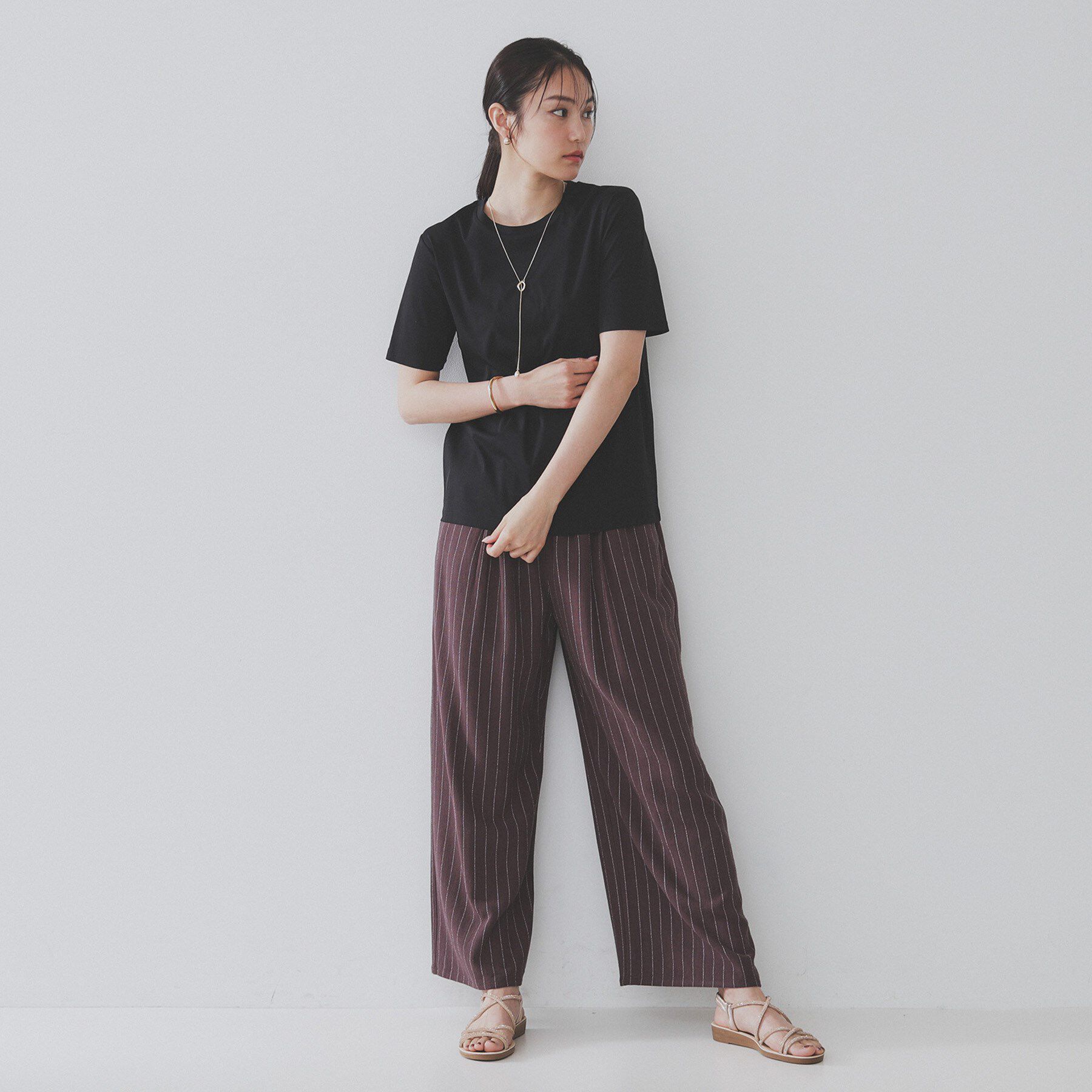OPAQUE.CLIP「《5色展開／SS-LLサイズ》ベーシッククルーネックTシャツ【接触冷感／洗濯機洗い可】」|Tシャツ・カットソー|