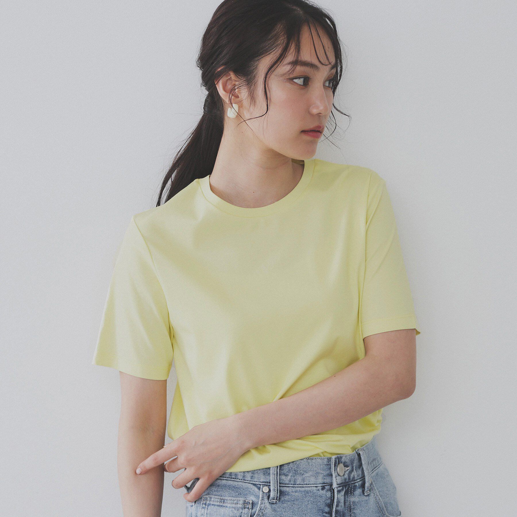 OPAQUE.CLIP「《5色展開／SS-LLサイズ》ベーシッククルーネックTシャツ【接触冷感／洗濯機洗い可】」|Tシャツ・カットソー|