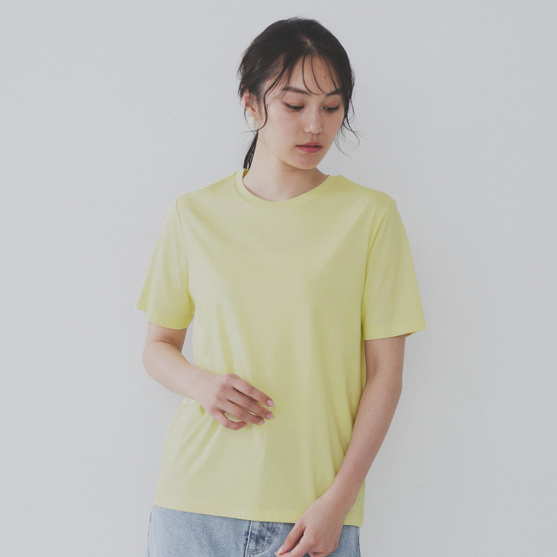 OPAQUE.CLIP「《5色展開／SS-LLサイズ》ベーシッククルーネックTシャツ【接触冷感／洗濯機洗い可】」|Tシャツ・カットソー|