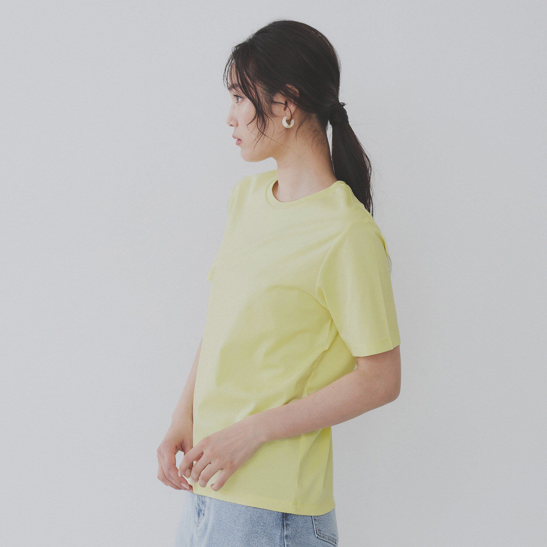 OPAQUE.CLIP「《5色展開／SS-LLサイズ》ベーシッククルーネックTシャツ【接触冷感／洗濯機洗い可】」|Tシャツ・カットソー|
