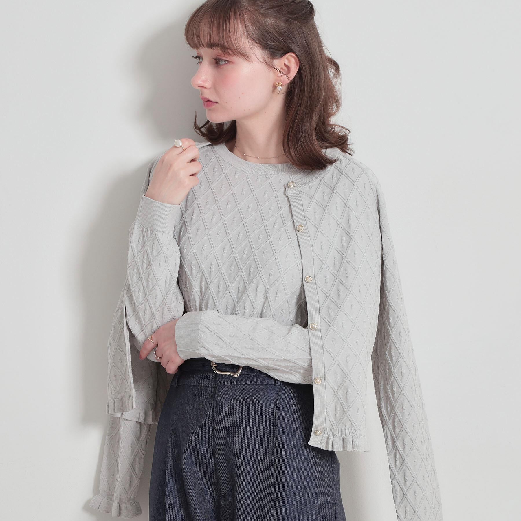 Couture broach「【アンサンブル可】ダイヤ柄カーディガン」|カーディガン|