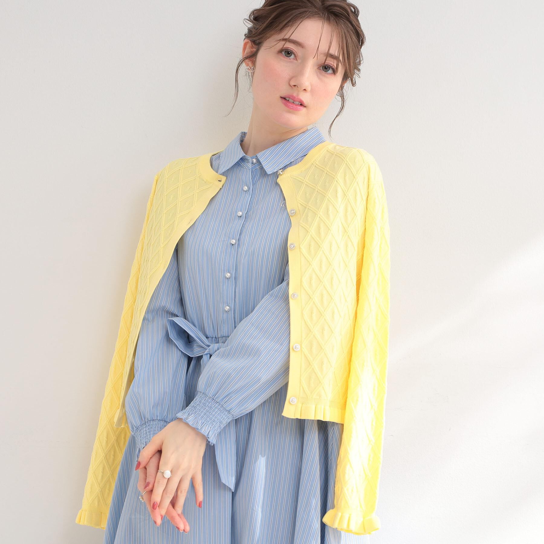 Couture broach「【アンサンブル可】ダイヤ柄カーディガン」|カーディガン|