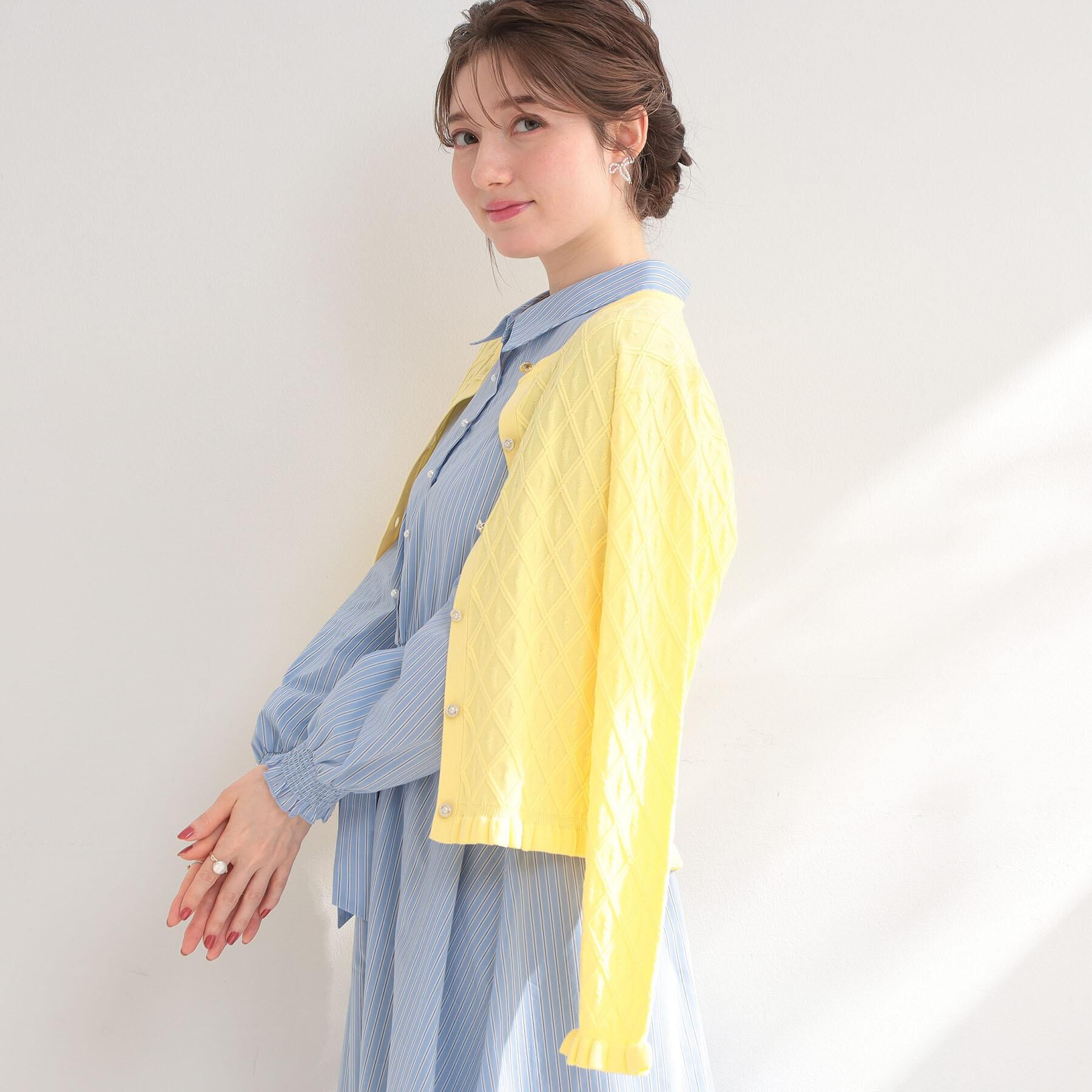 Couture broach「【アンサンブル可】ダイヤ柄カーディガン」|カーディガン|