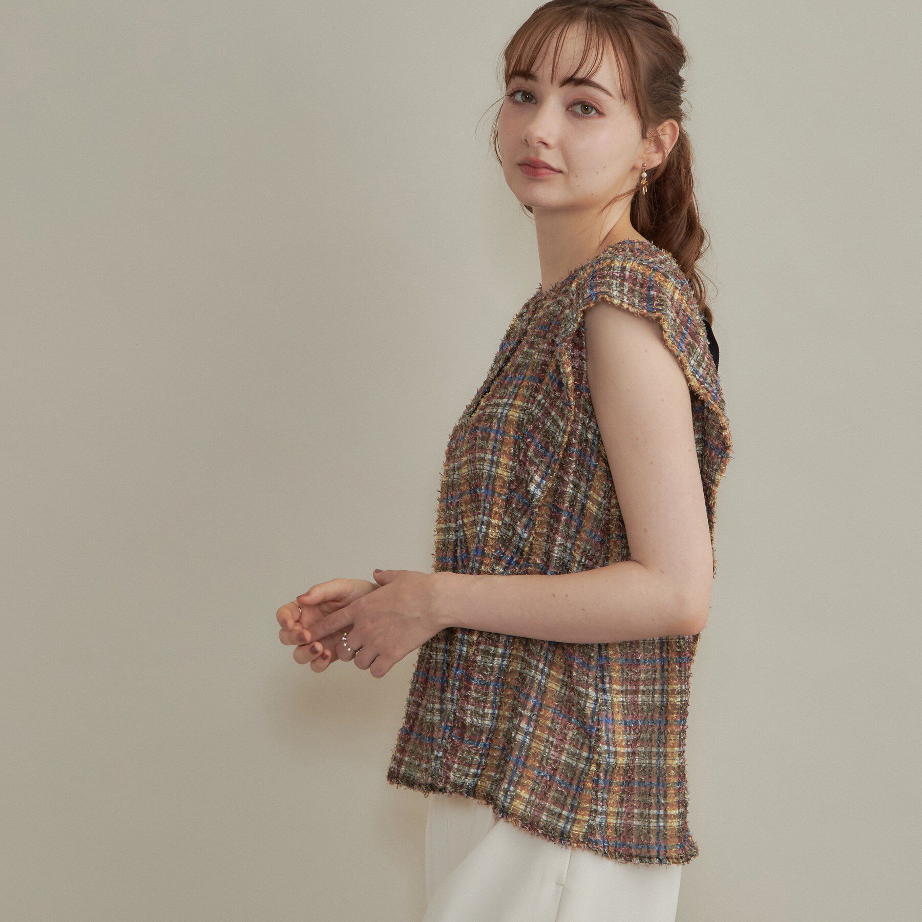 Couture broach「カットジャカードチェックプリント」|シャツ・ブラウス|