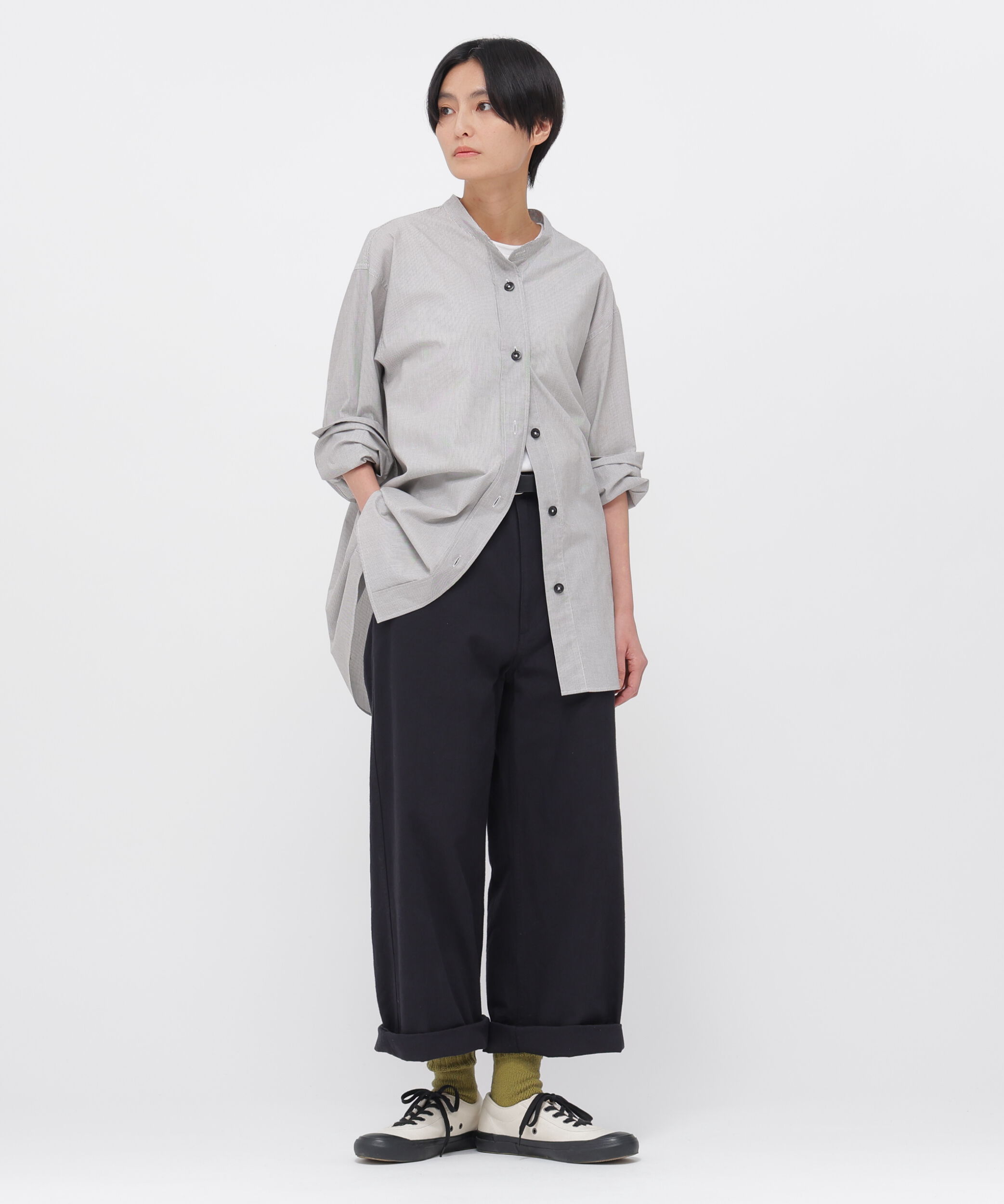 MHL.「WORN COTTON HAIRLINE STRIPE SHIRT」|シャツ・ブラウス|