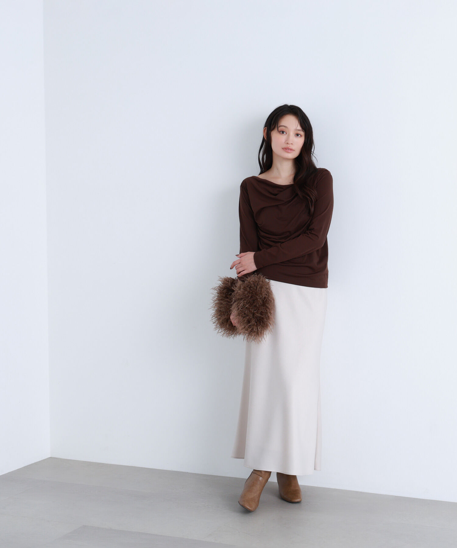  「ドレープネックカットソー」|Tシャツ・カットソー|