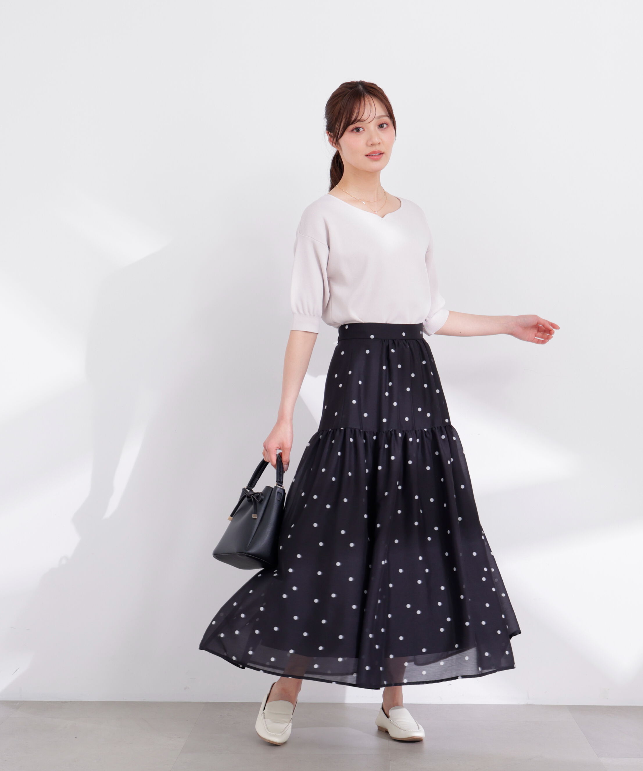 PROPORTION BODY DRESSING「ドットプリントティアードスカート 26SS」|スカート|