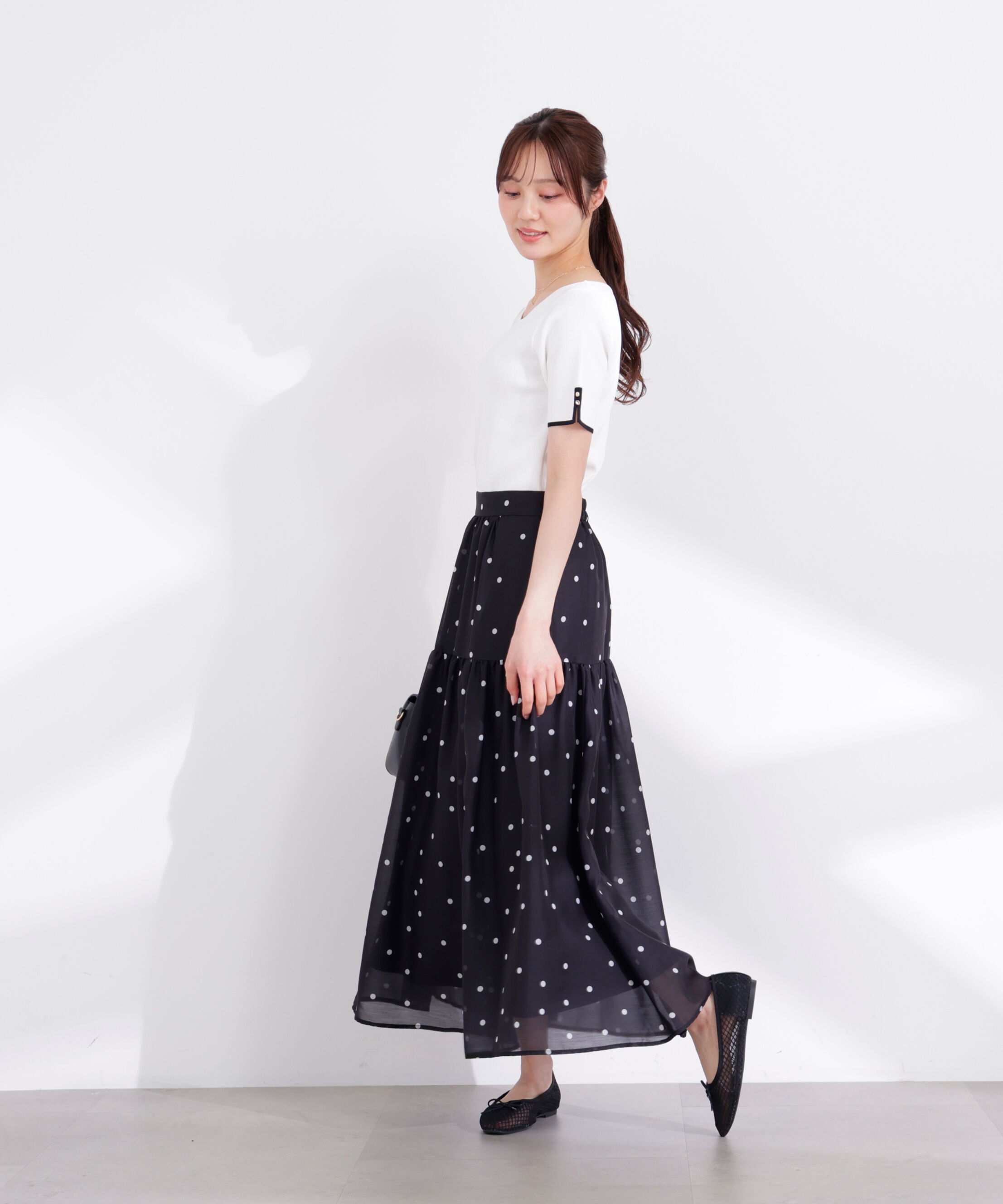 PROPORTION BODY DRESSING「ドットプリントティアードスカート 26SS」|スカート|