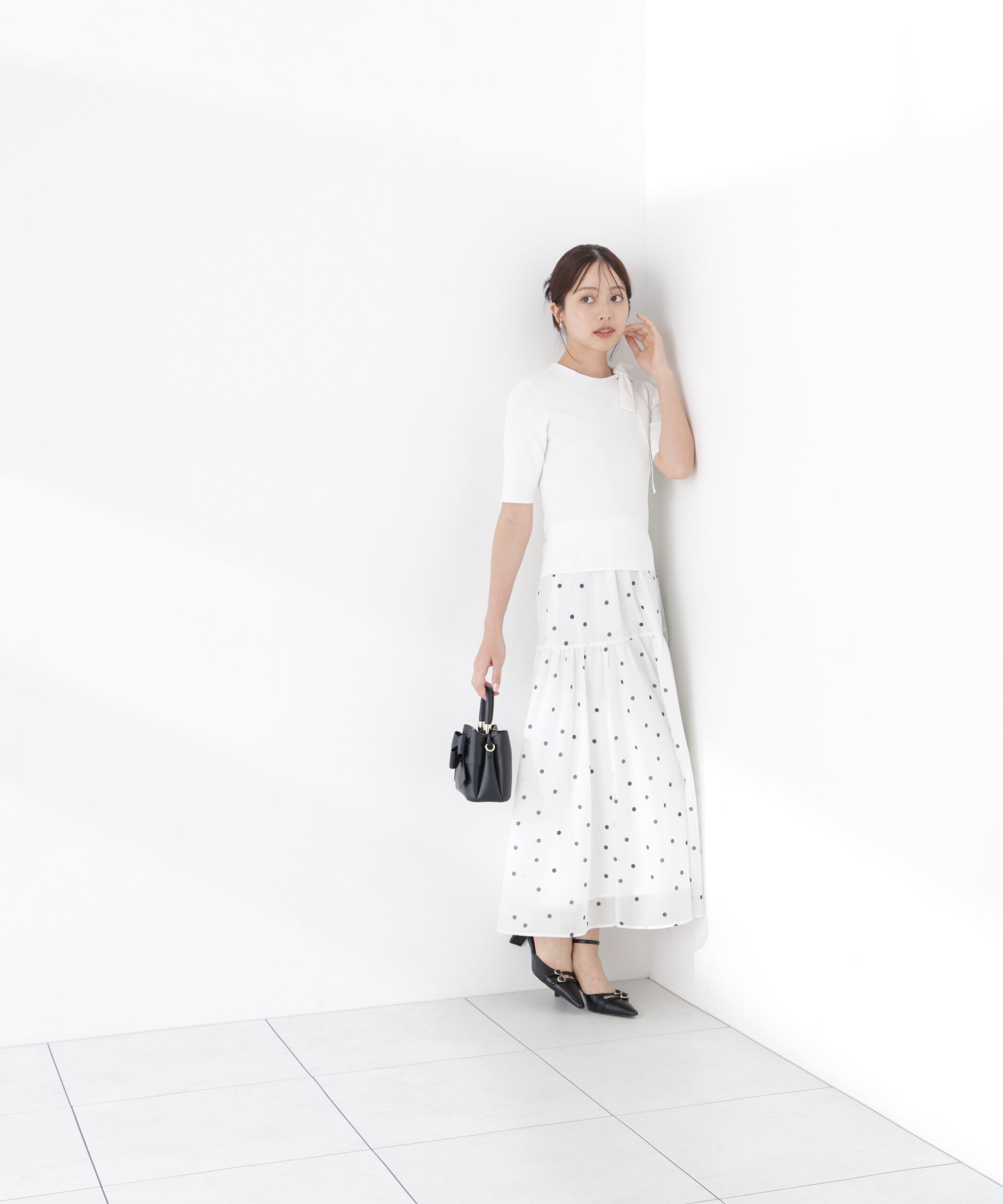 PROPORTION BODY DRESSING「ドットプリントティアードスカート 26SS」|スカート|