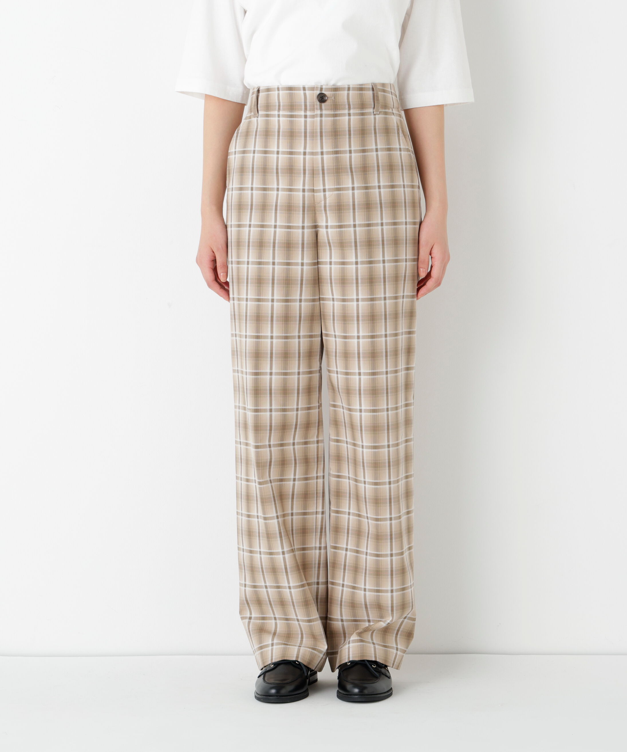  「◆≪ウォッシャブル≫先染めチェックストレートパンツ」|その他|