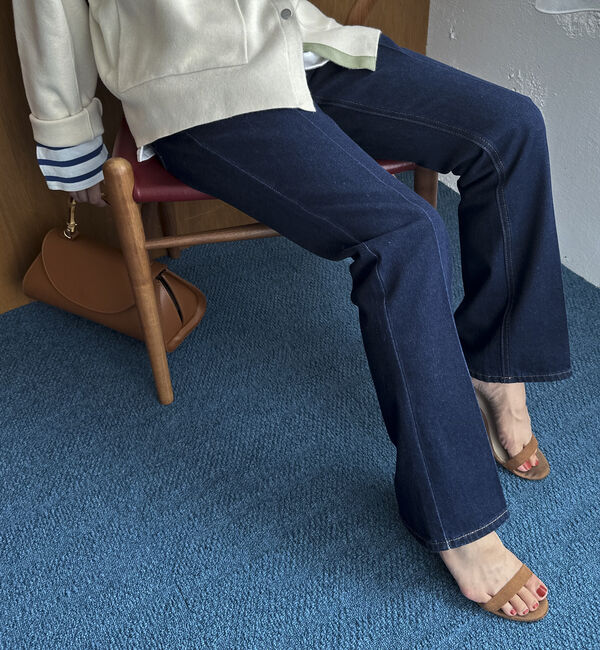 Doux archives「センタープレスストレートデニム」|デニム|NAVY