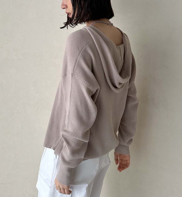 Doux archives「ワッフルフーディニット」|ニット・セーター|BEIGE